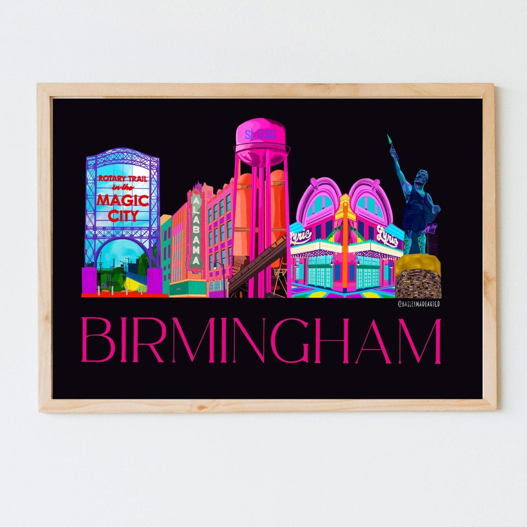 Bailey Made Art Co Birmingham Icons Art Print (Black) Art