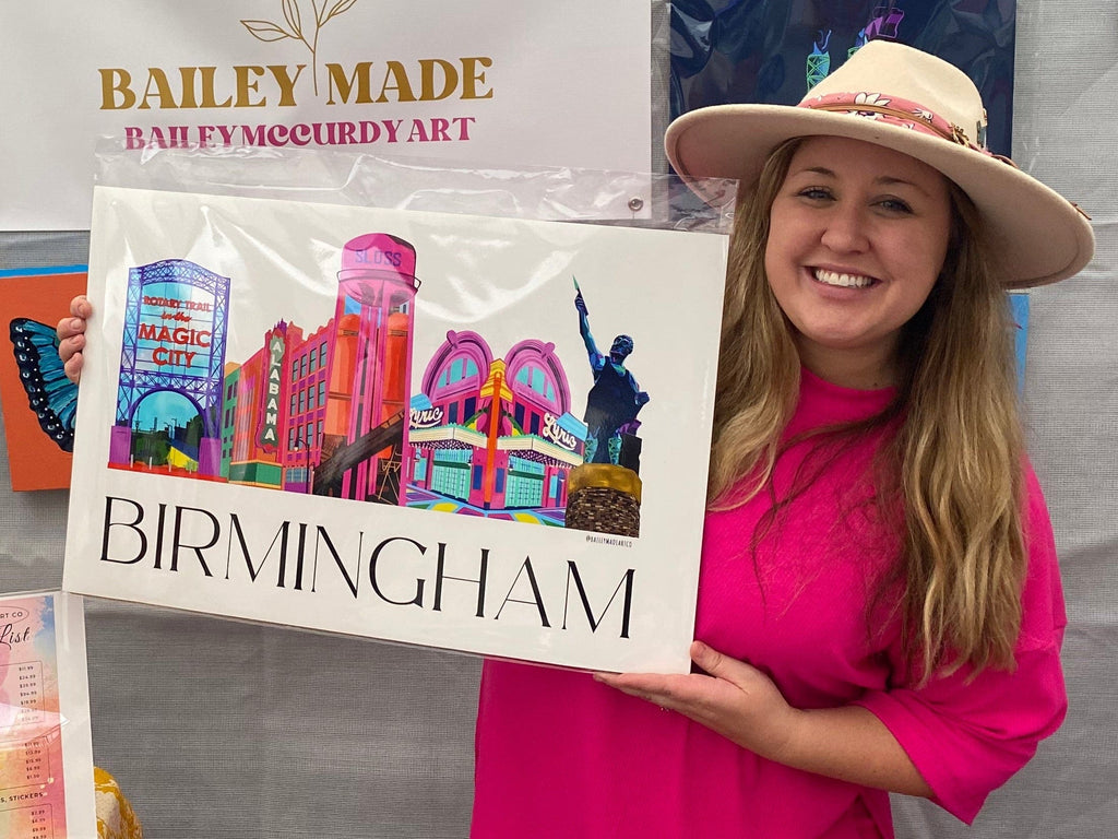 Bailey Made Art Co Birmingham Icons Art Print (White) Art