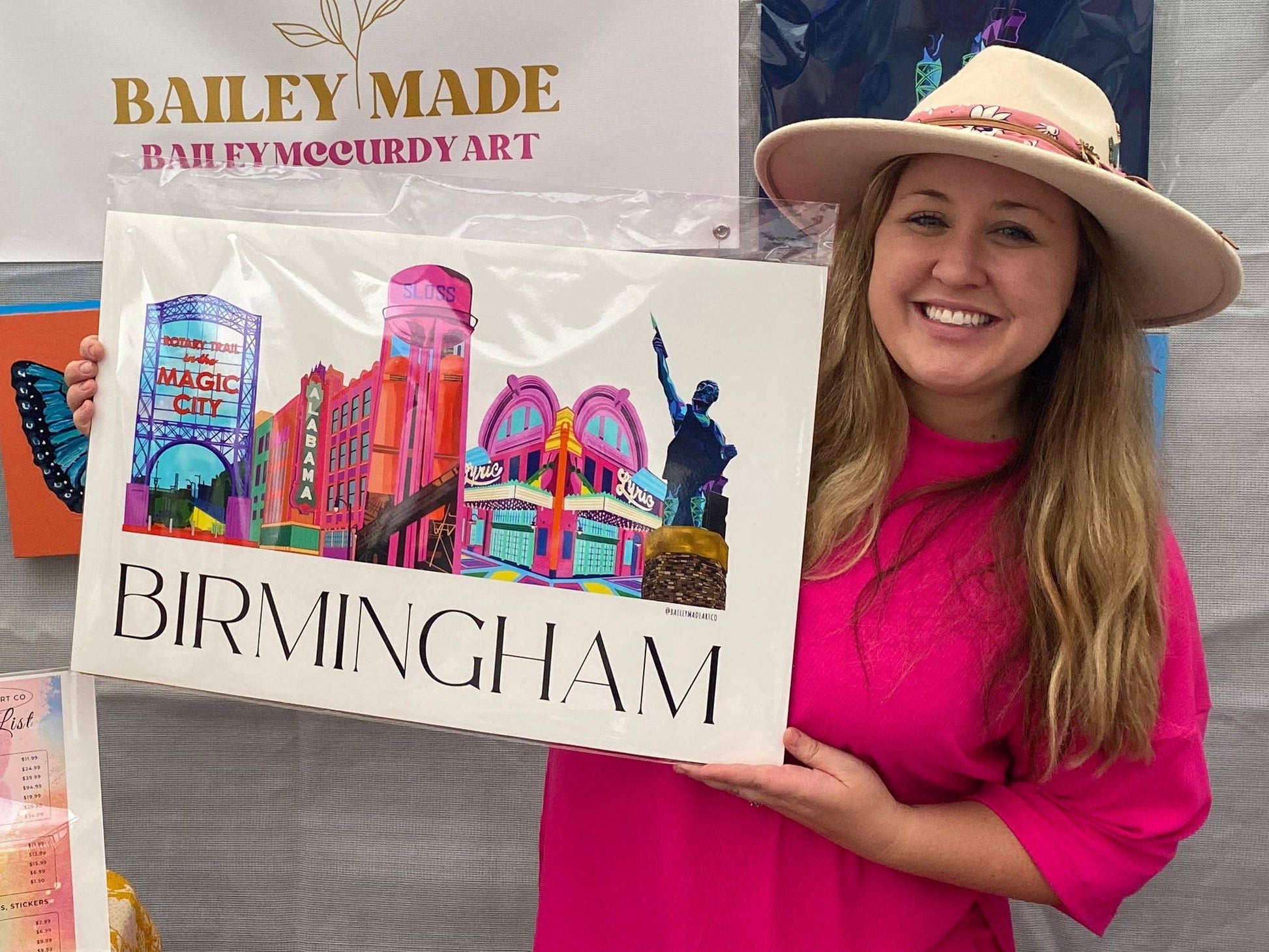 Bailey Made Art Co Birmingham Icons Art Print (White) Art
