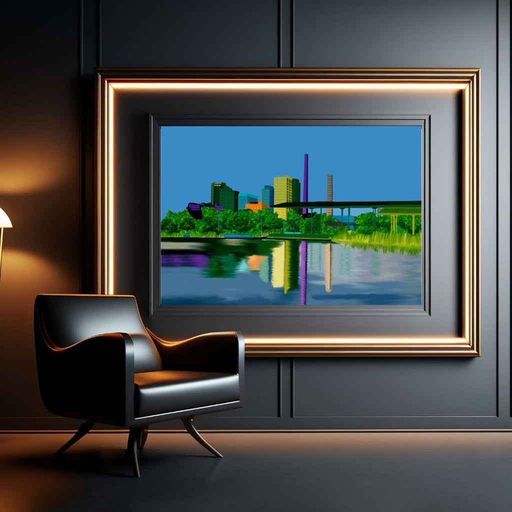 Bailey Made Art Co Birmingham Skyline- Railroad Park-  Art Print Art
