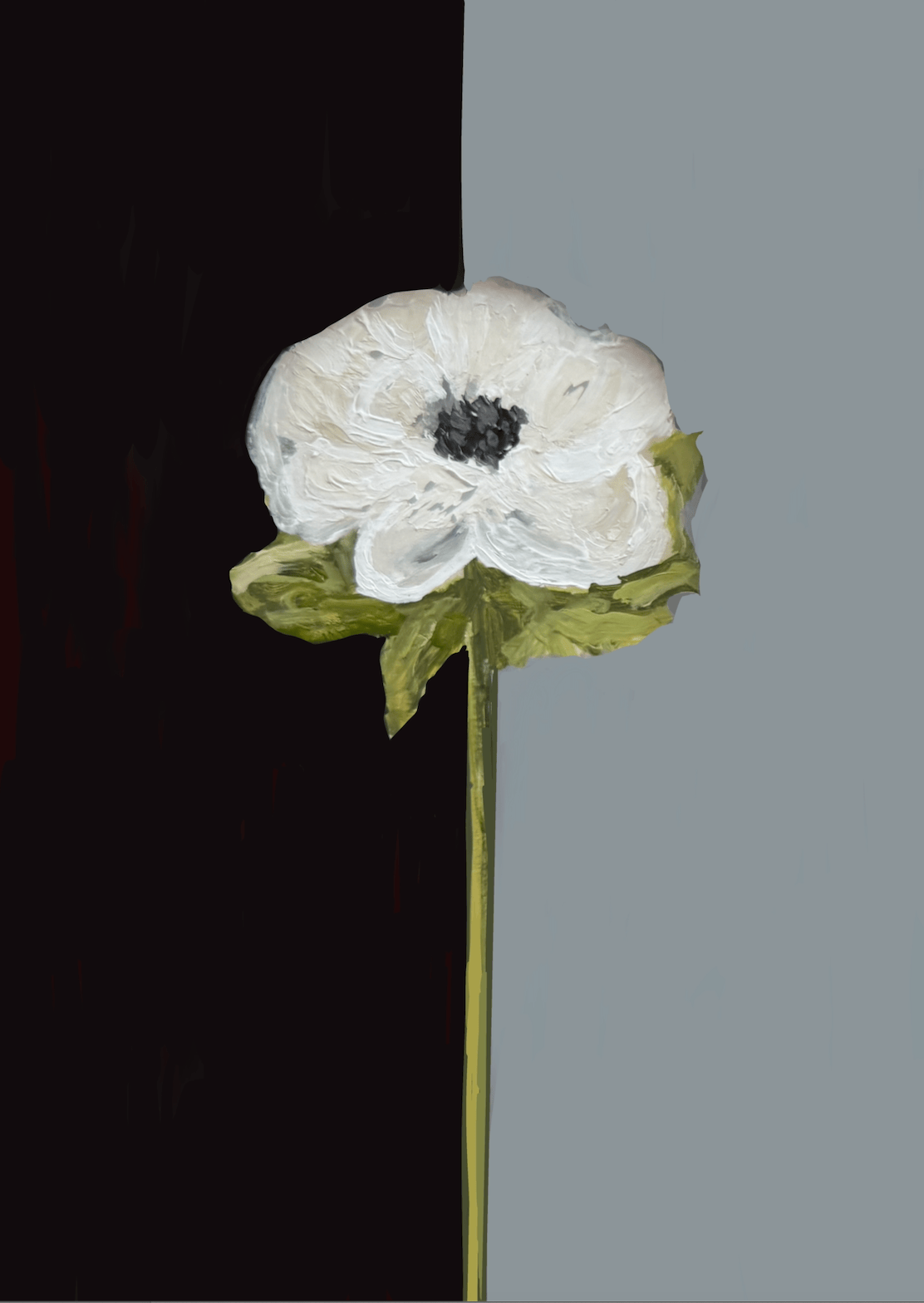 Bailey Made Art Co Black and White Anemone Art