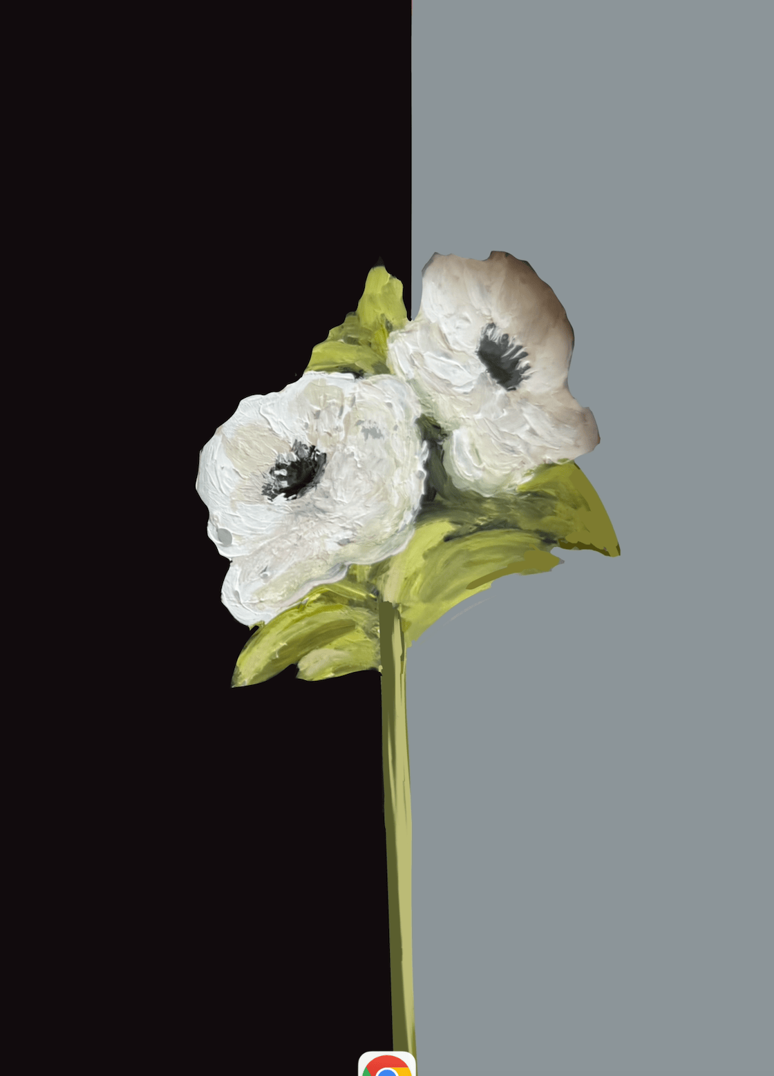 Bailey Made Art Co Black and White Anemones Duo Art