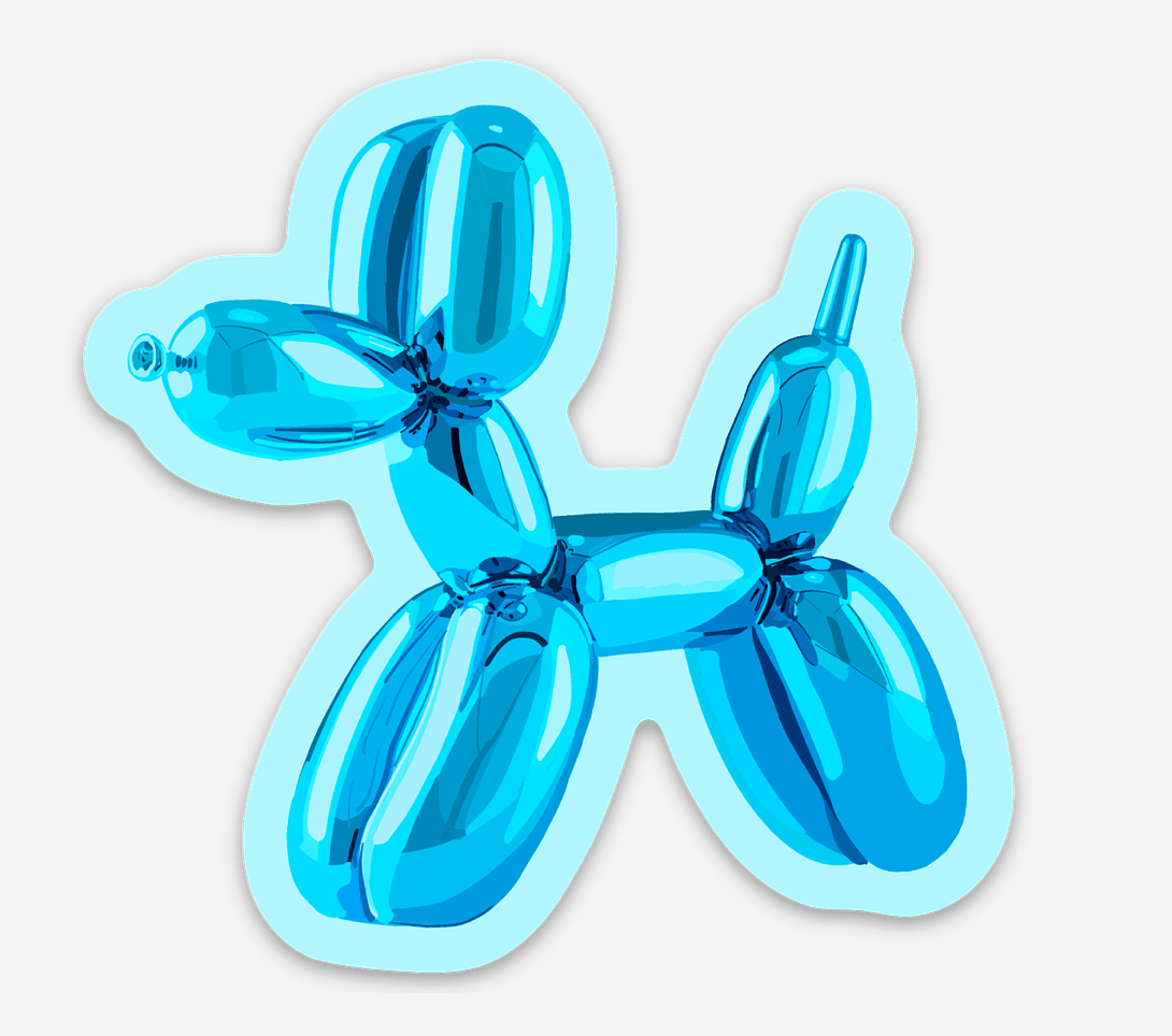 Bailey Made Art Co Blue Balloon Dog Vinyl Sticker Sticker