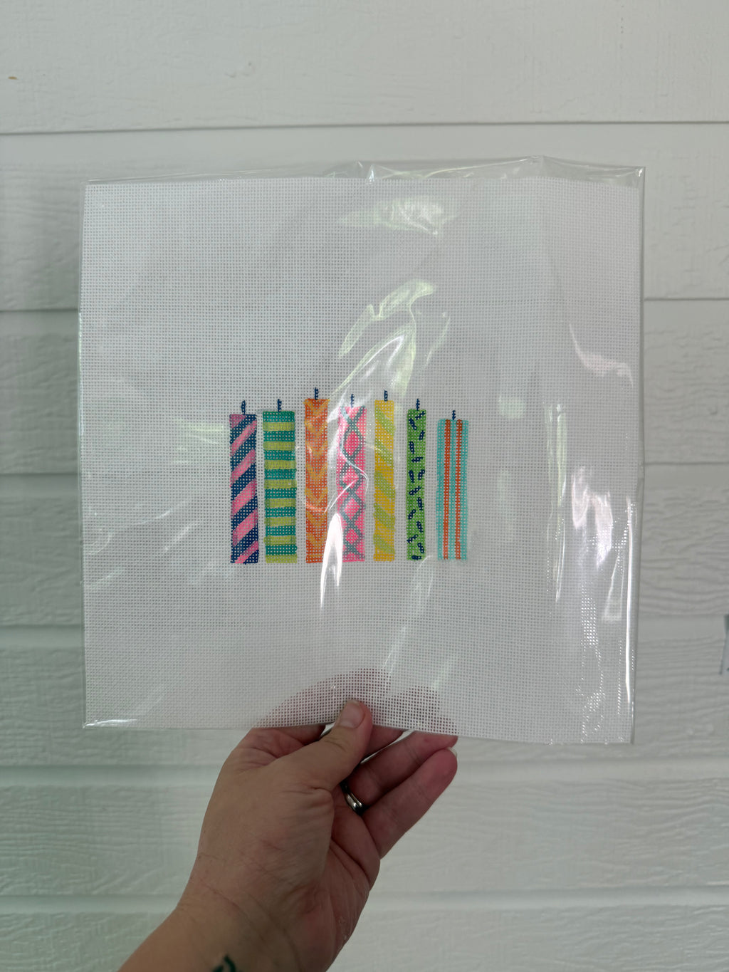Bailey Made Art Co Celebrate Good Time Candles- Needlepoint Canvas needlepoint