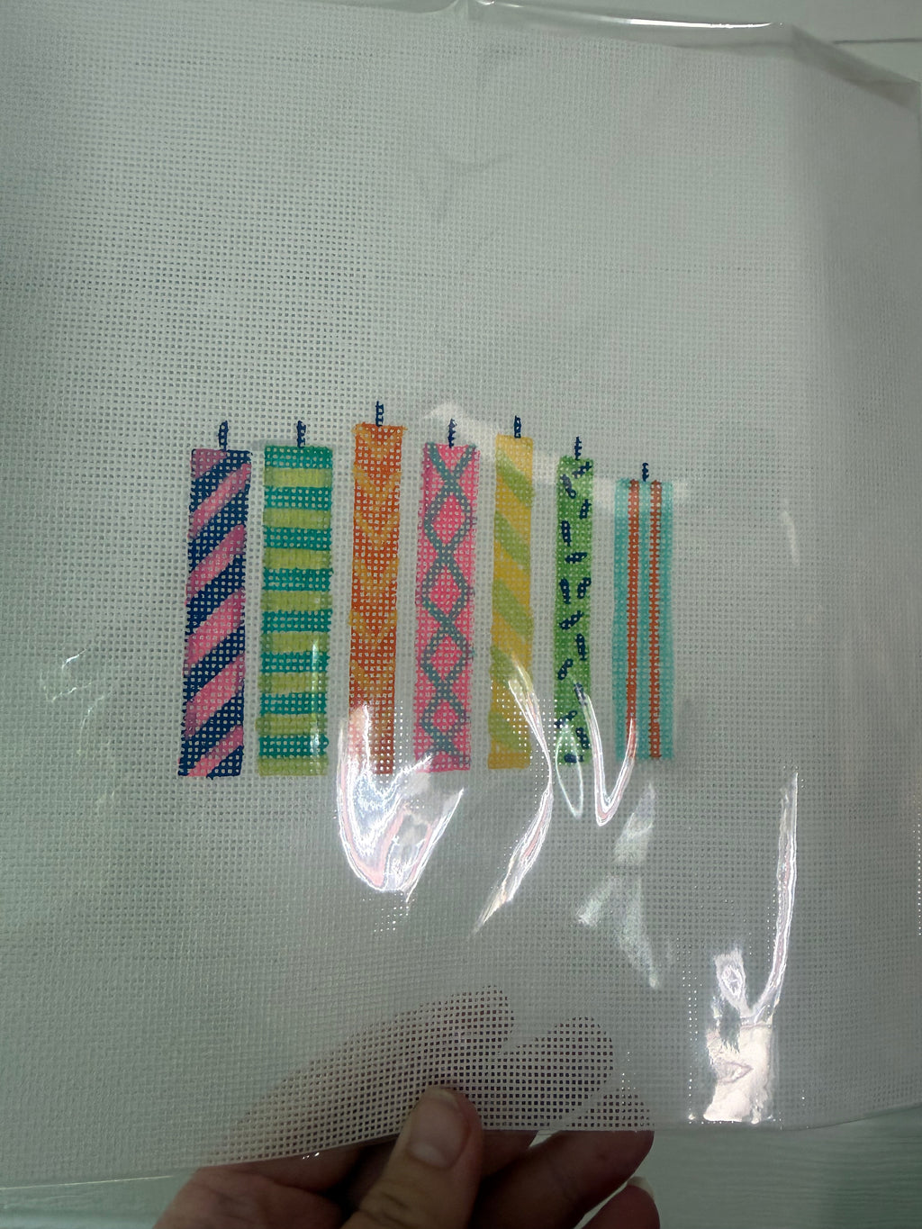 Bailey Made Art Co Celebrate Good Time Candles- Needlepoint Canvas needlepoint