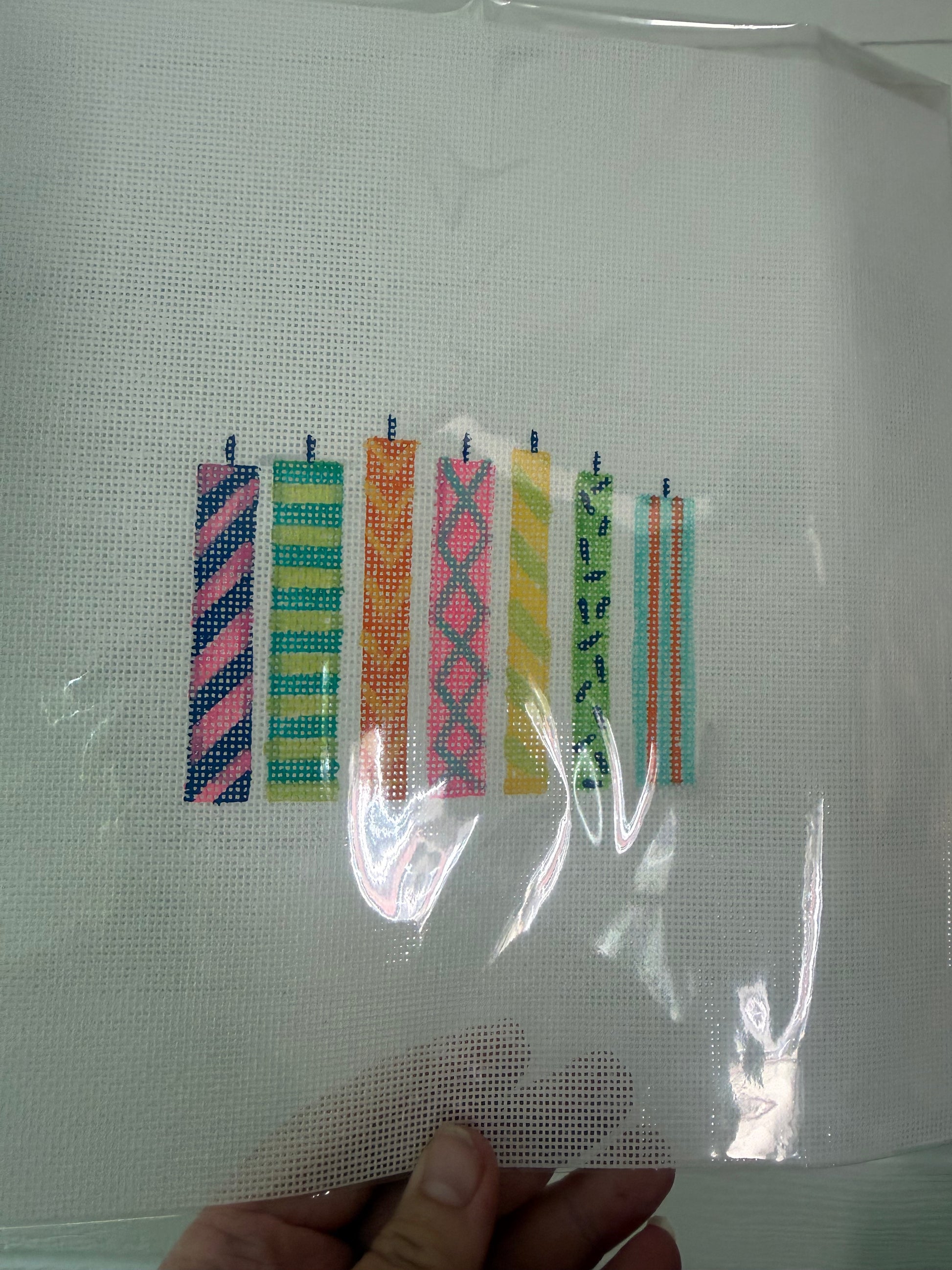 Bailey Made Art Co Celebrate Good Time Candles- Needlepoint Canvas needlepoint