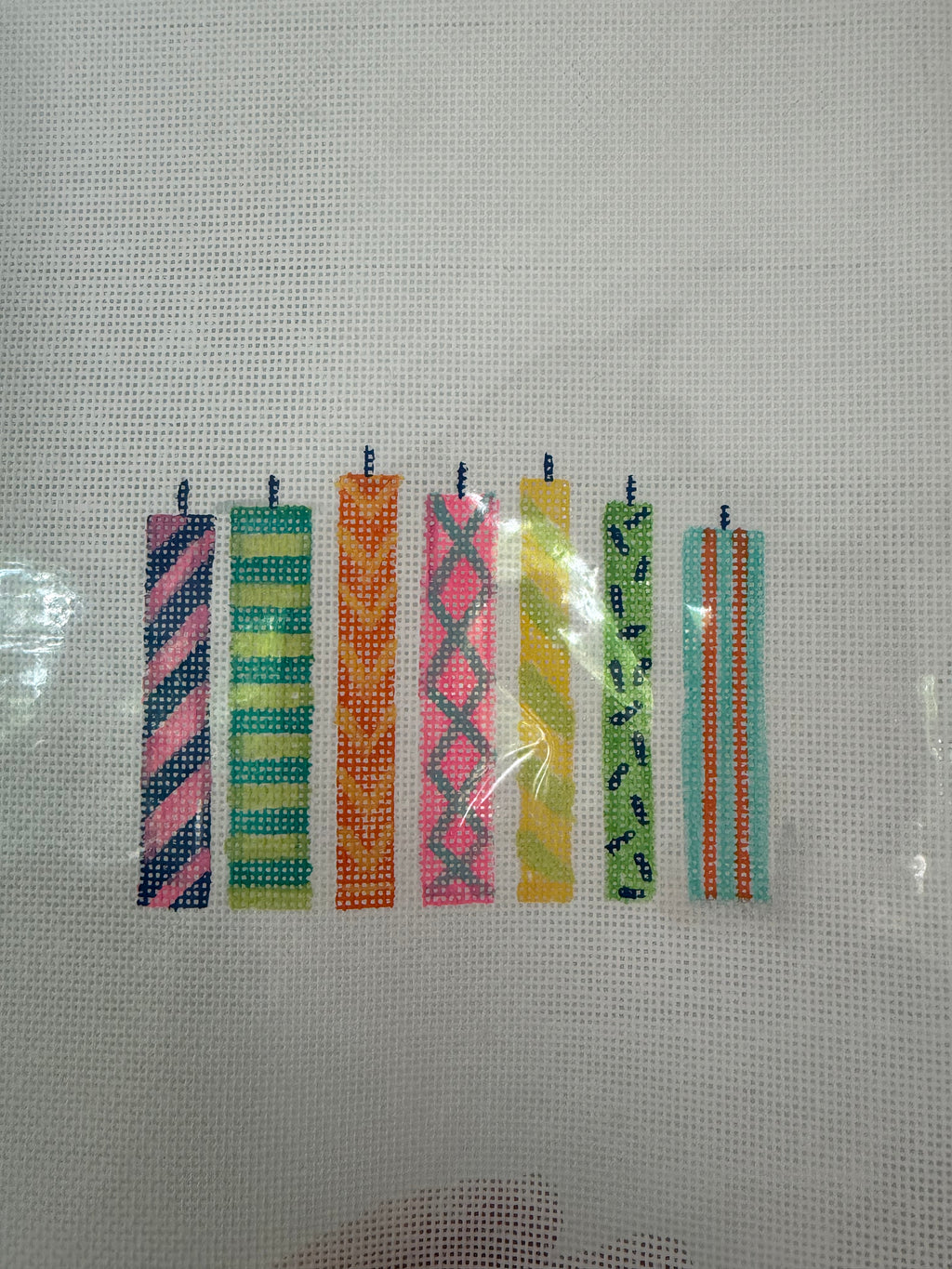 Bailey Made Art Co Celebrate Good Time Candles- Needlepoint Canvas needlepoint