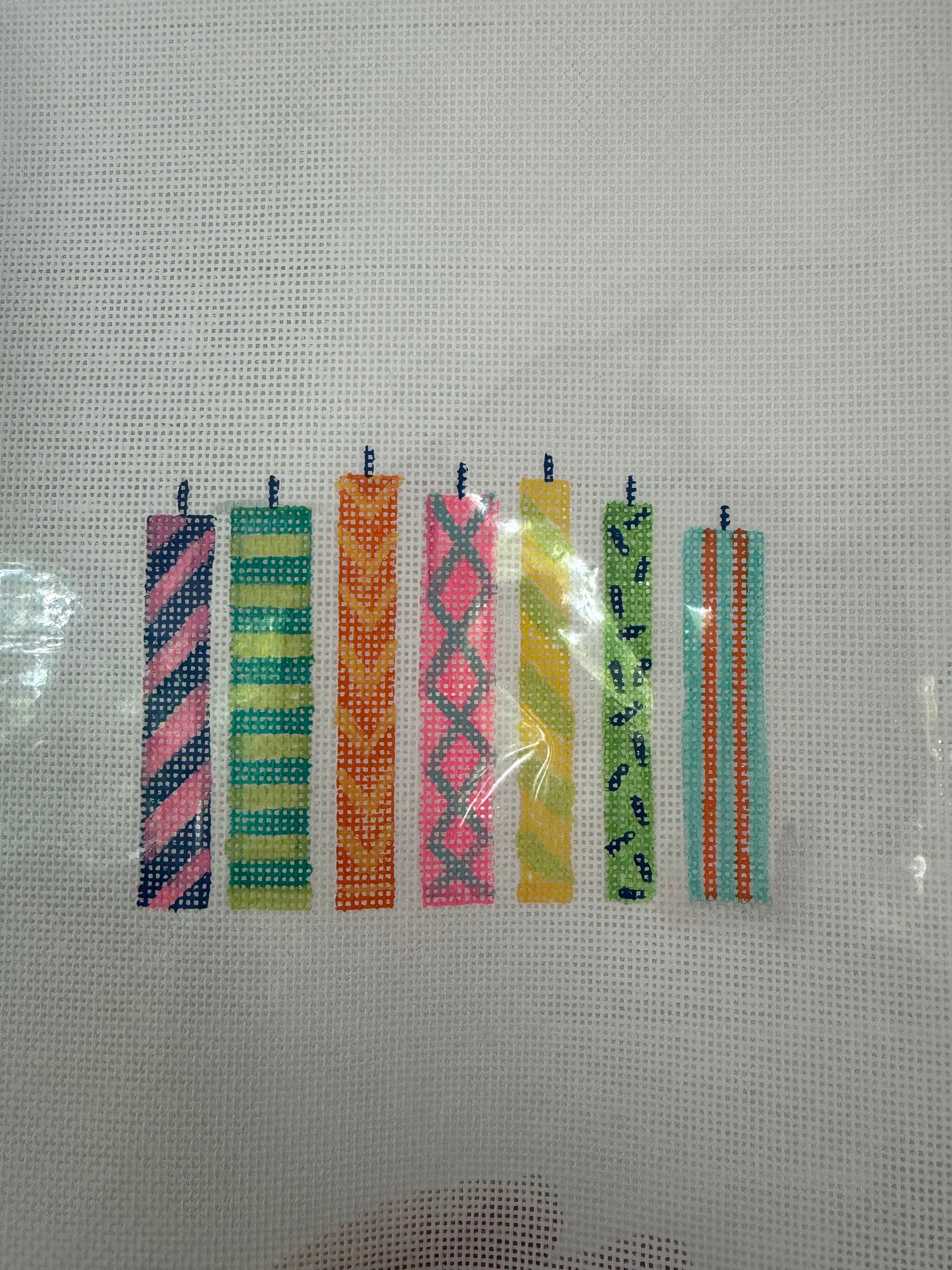 Bailey Made Art Co Celebrate Good Time Candles- Needlepoint Canvas needlepoint