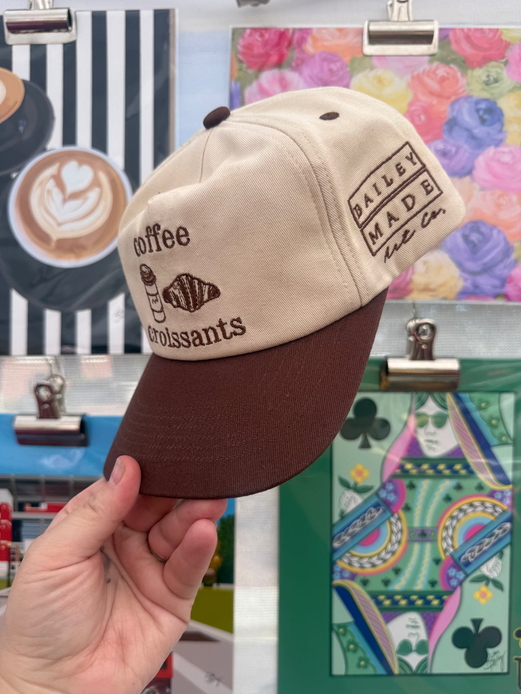 Bailey Made Art Co Coffee and Croissants Hat Hats