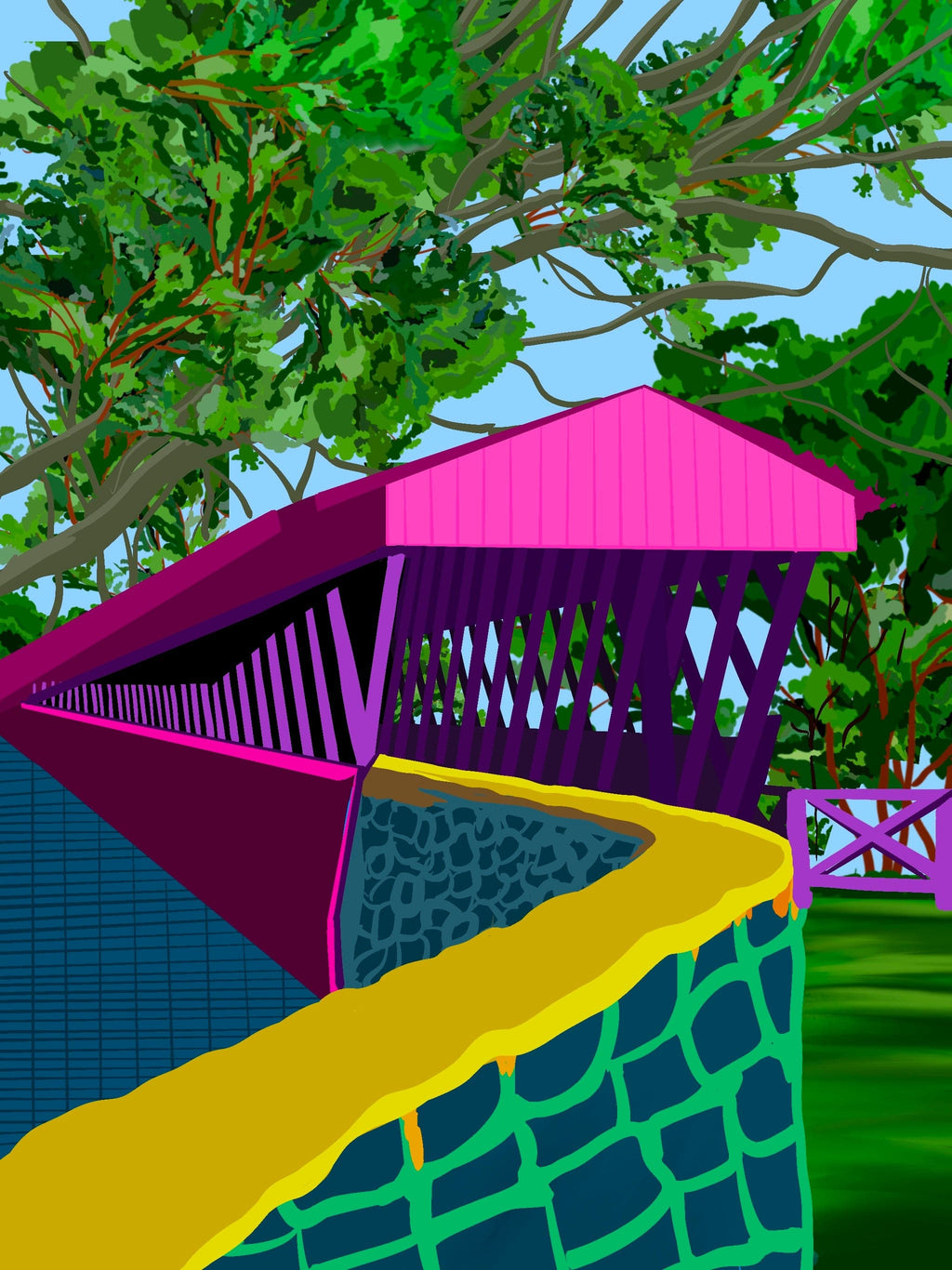 Bailey Made Art Co Cullman Clarkson Covered Bridge Art Print Art