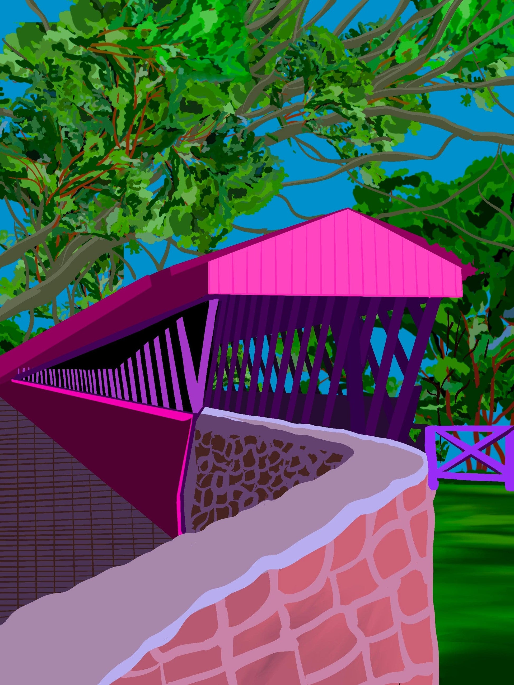 Bailey Made Art Co Cullman Clarkson Covered Bridge Art Print Art