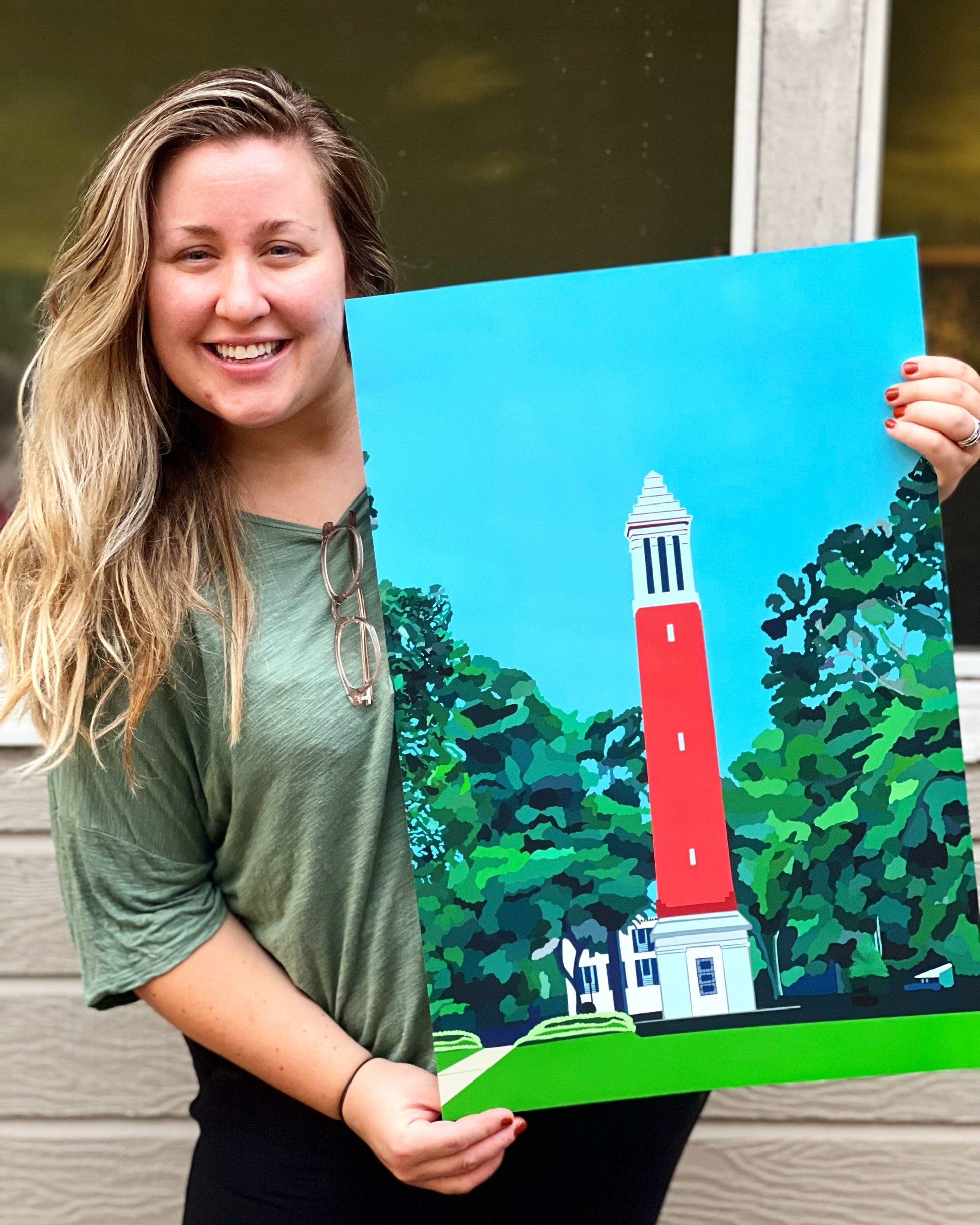 Bailey Made Art Co Denny Chimes - University of Alabama - Officially Licensed Print (Red) Art