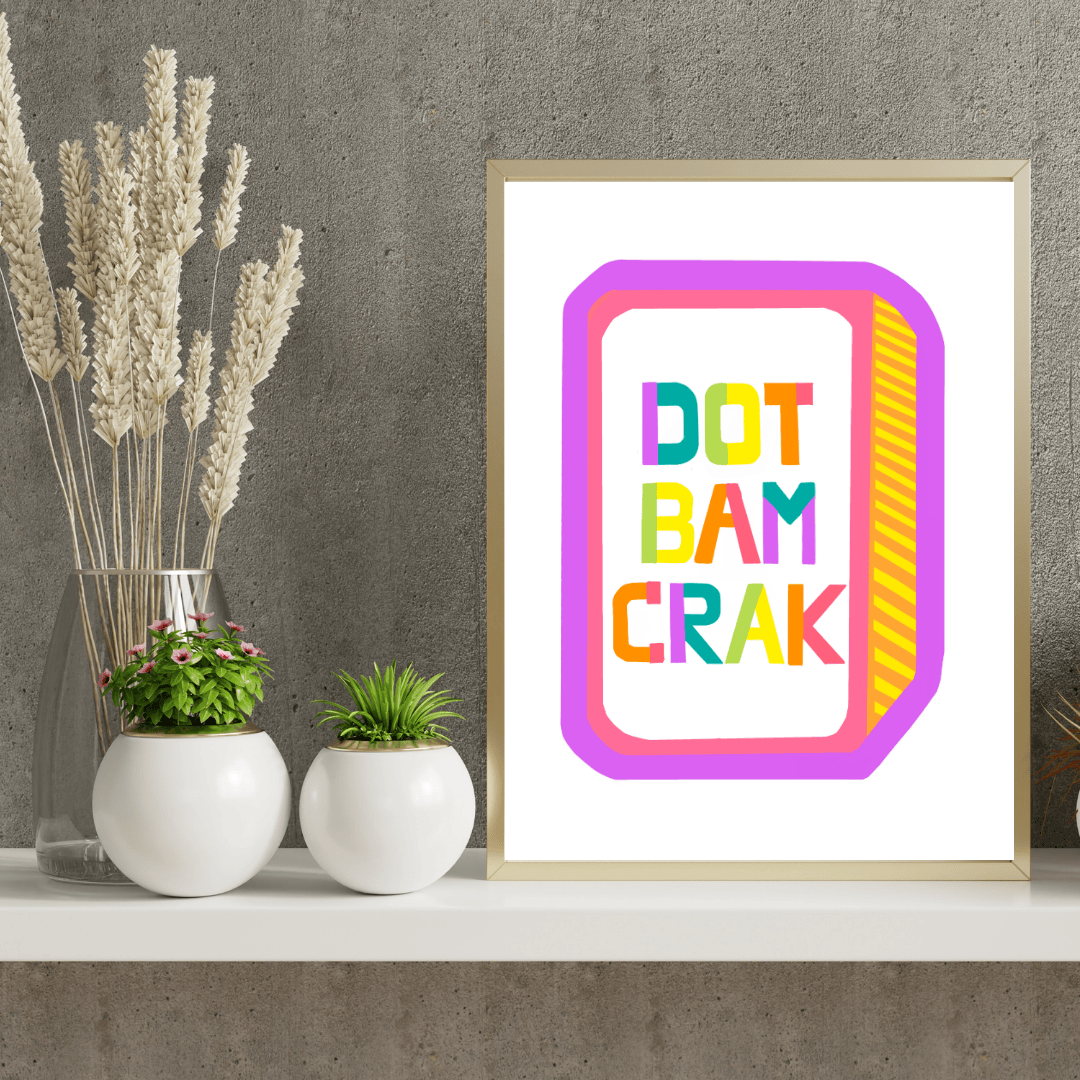 Bailey Made Art Co Dot Bam Crak Mahjong Art Print Art