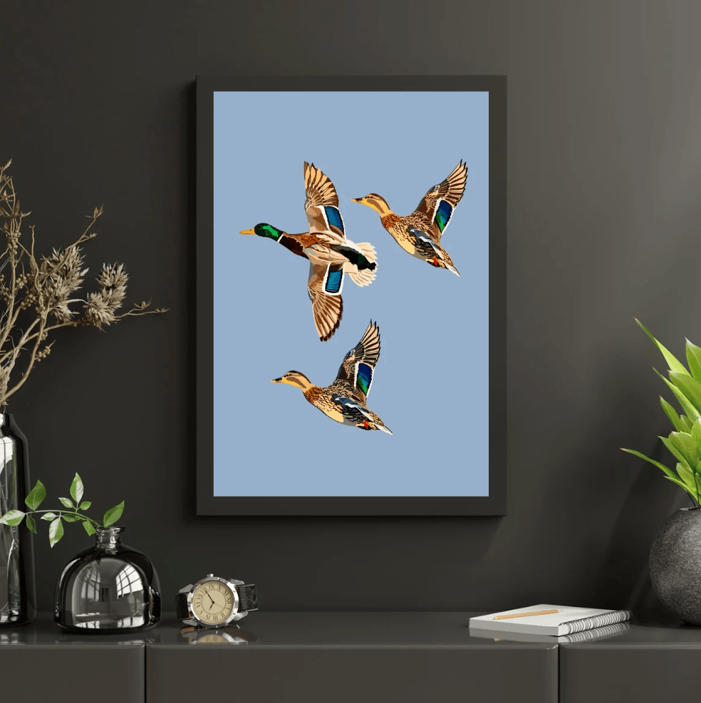 Bailey Made Art Co Ducks Trio Art Print Print Art