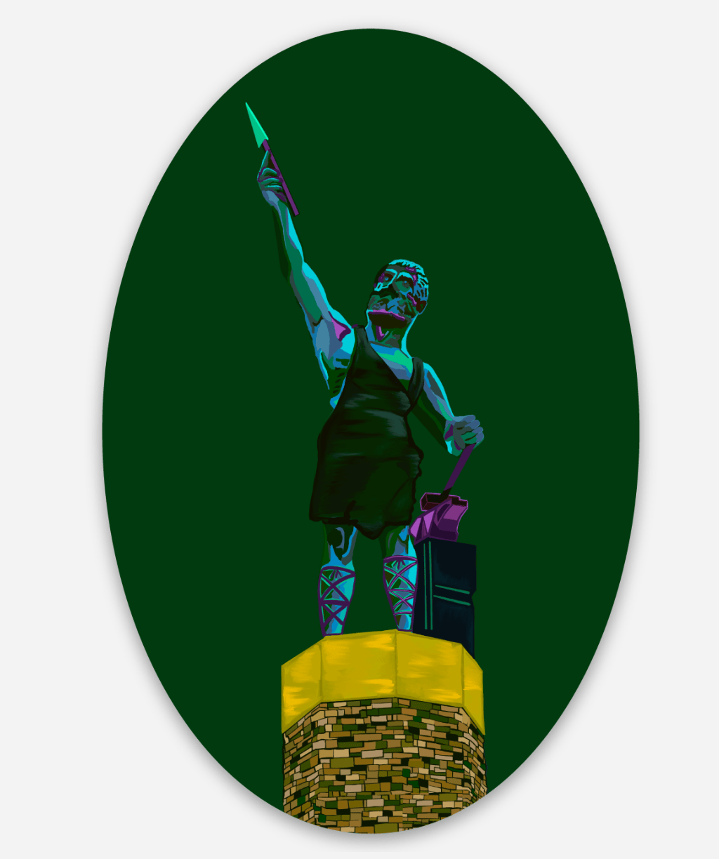 Bailey Made Art Co Emerald Green Vulcan Sticker Sticker