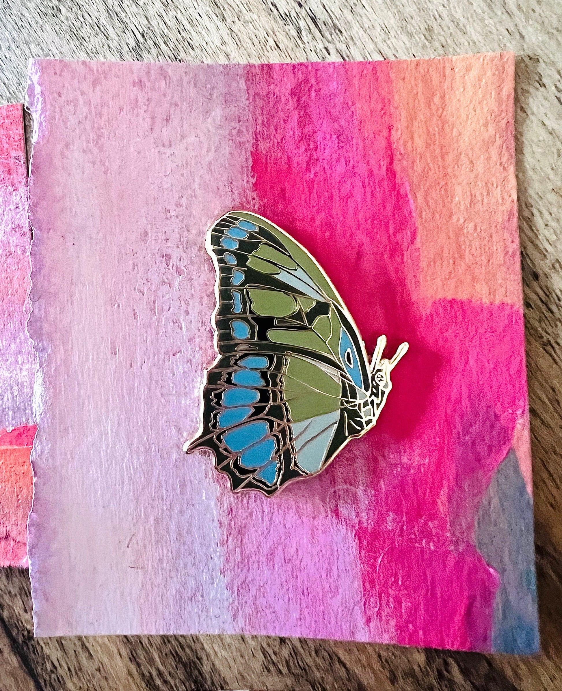 Bailey Made Art Co Evergreen Butterfly Enamel Pin Art