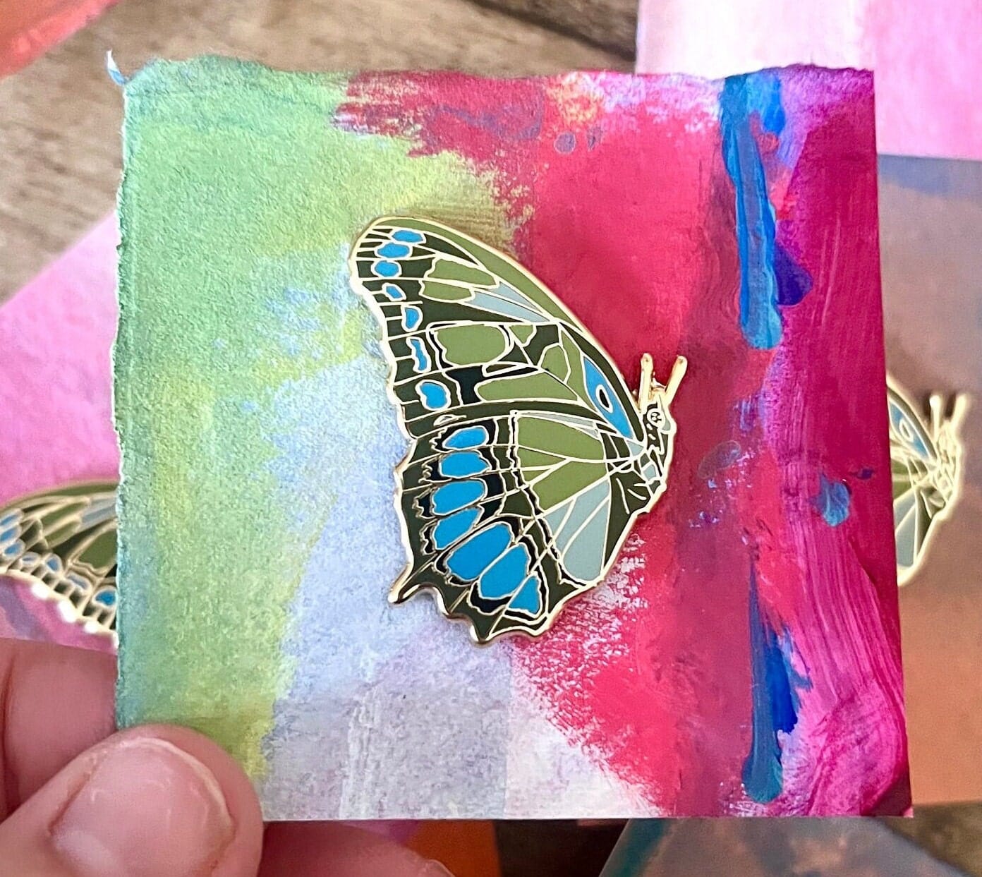 Bailey Made Art Co Evergreen Butterfly Enamel Pin Art