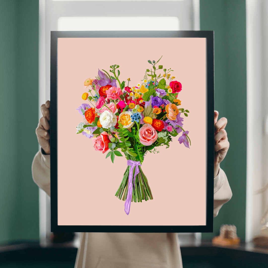 Bailey Made Art Co Flora and Fauna Bouquet Art Print Art