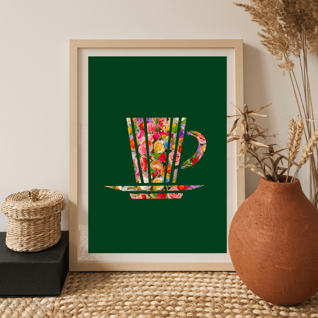 Bailey Made Art Co Flora and Roast Coffee Cup Art Print Art