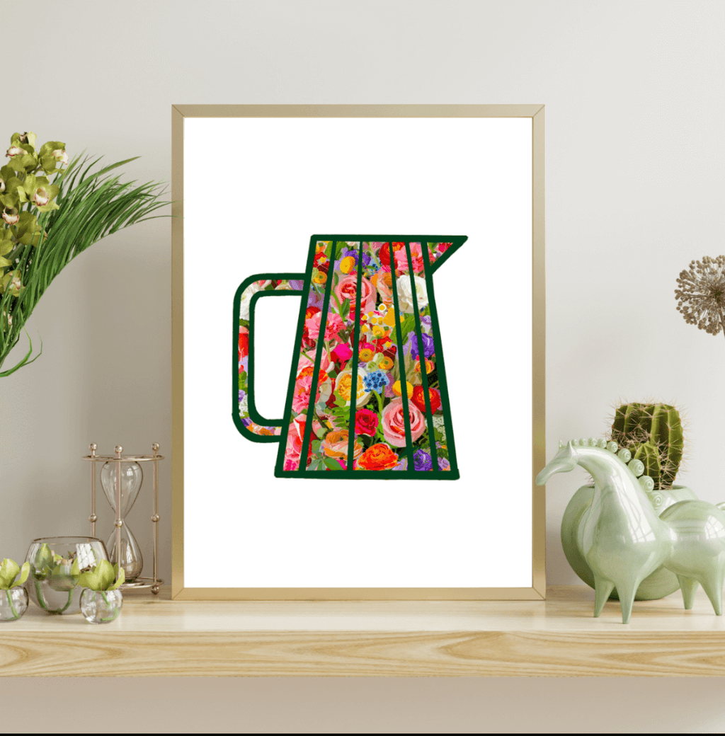 Bailey Made Art Co Flora and Roast Coffee Pitcher Art Print Art