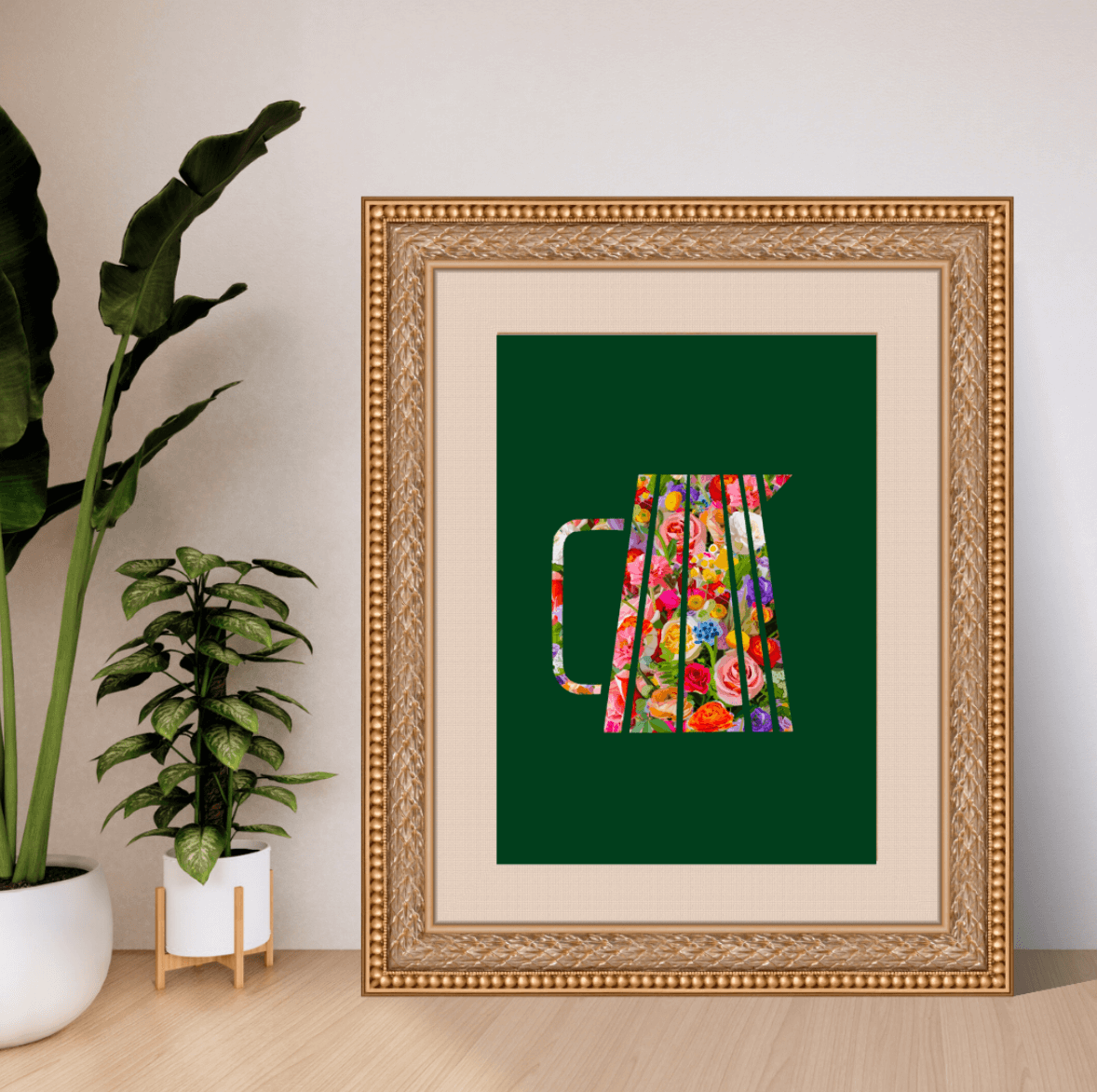 Bailey Made Art Co Flora and Roast Coffee Pitcher Art Print Art