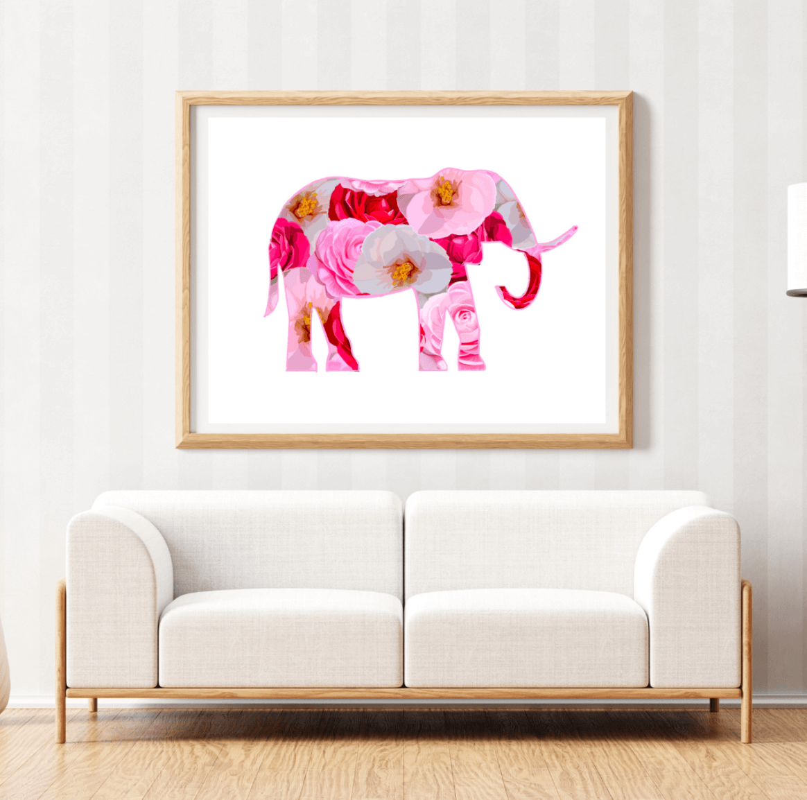 Bailey Made Art Co Flower Elephants Art Print Art