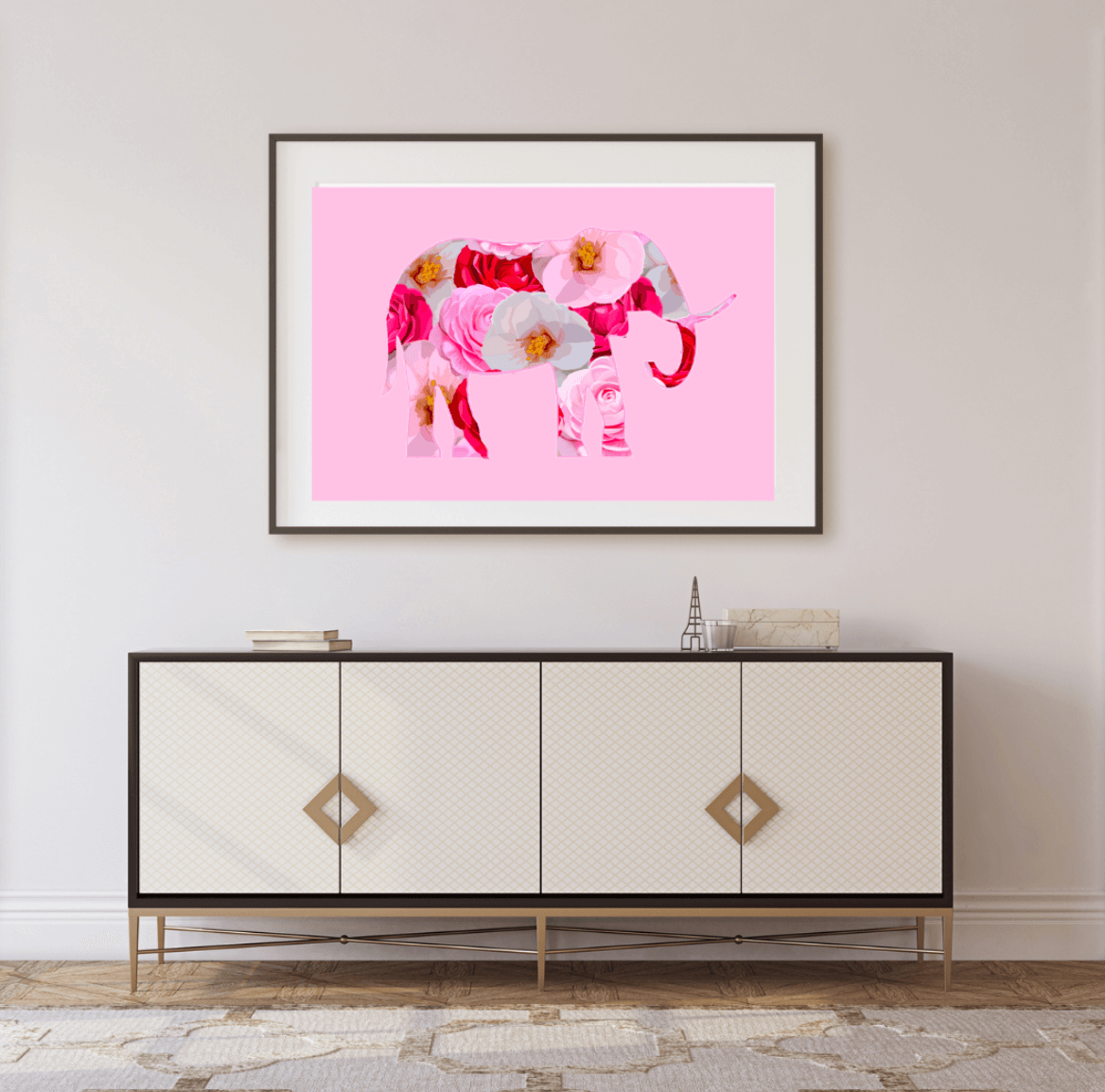Bailey Made Art Co Flower Elephants Art Print Art