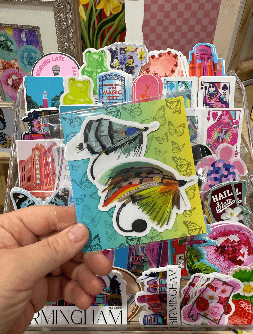 Bailey Made Art Co Fly Fishing Colorful Vinyl Sticker Sticker