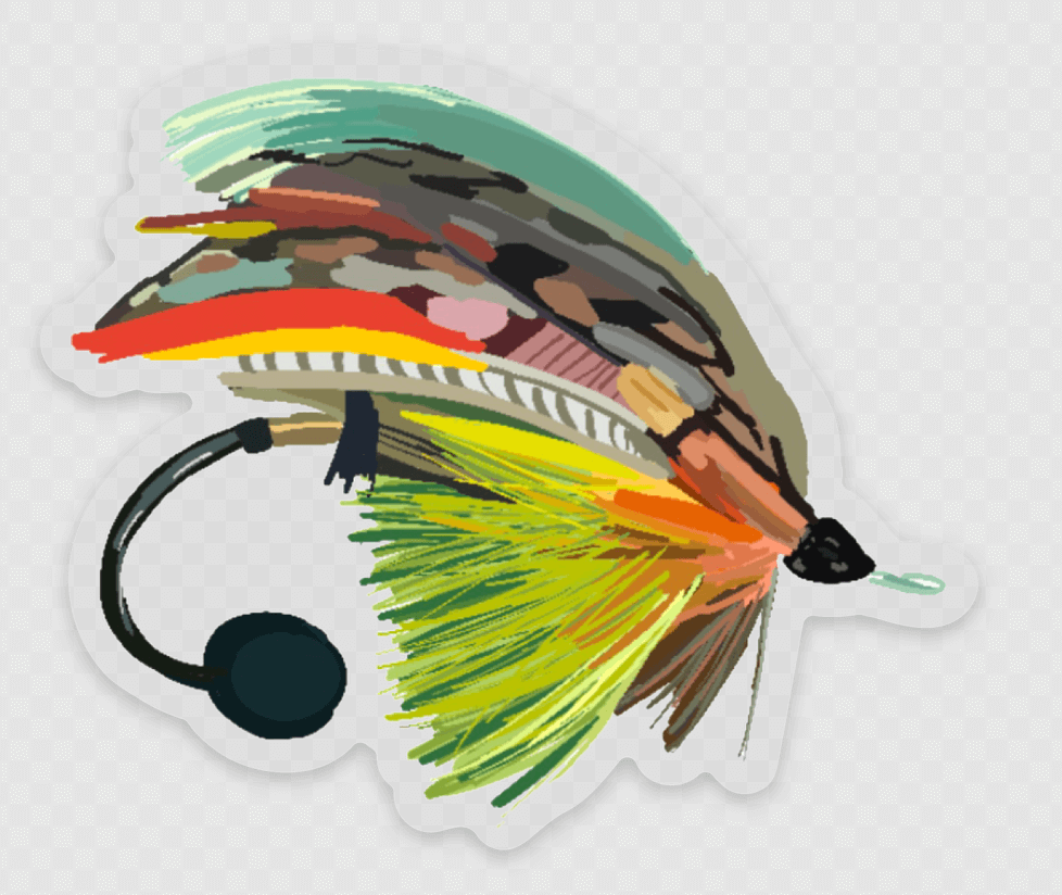 Bailey Made Art Co Fly Fishing Colorful Vinyl Sticker Sticker