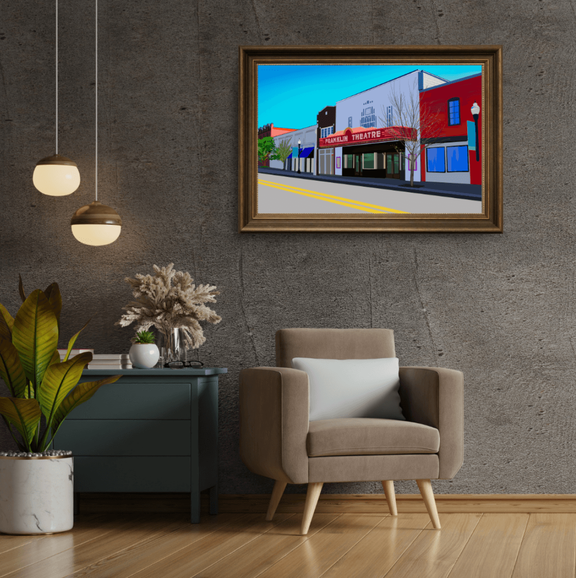 Bailey Made Art Co Franklin Theater Tennessee Art Print Art