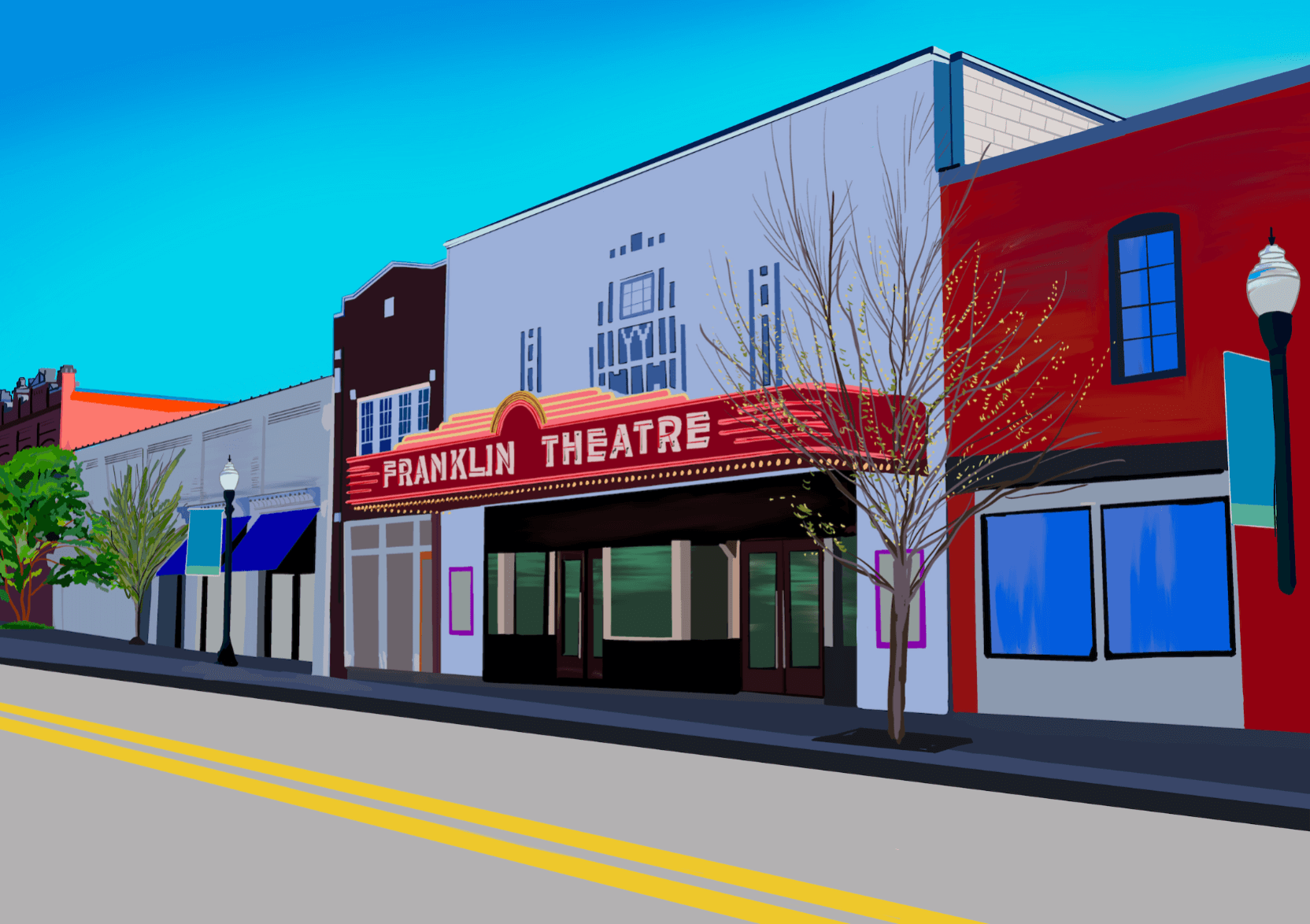 Bailey Made Art Co Franklin Theater Tennessee Art Print Art