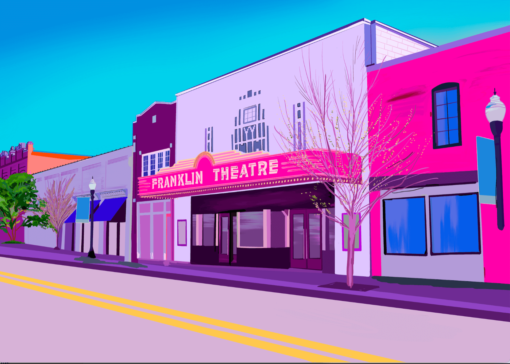 Bailey Made Art Co Franklin Theater Tennessee Art Print Art