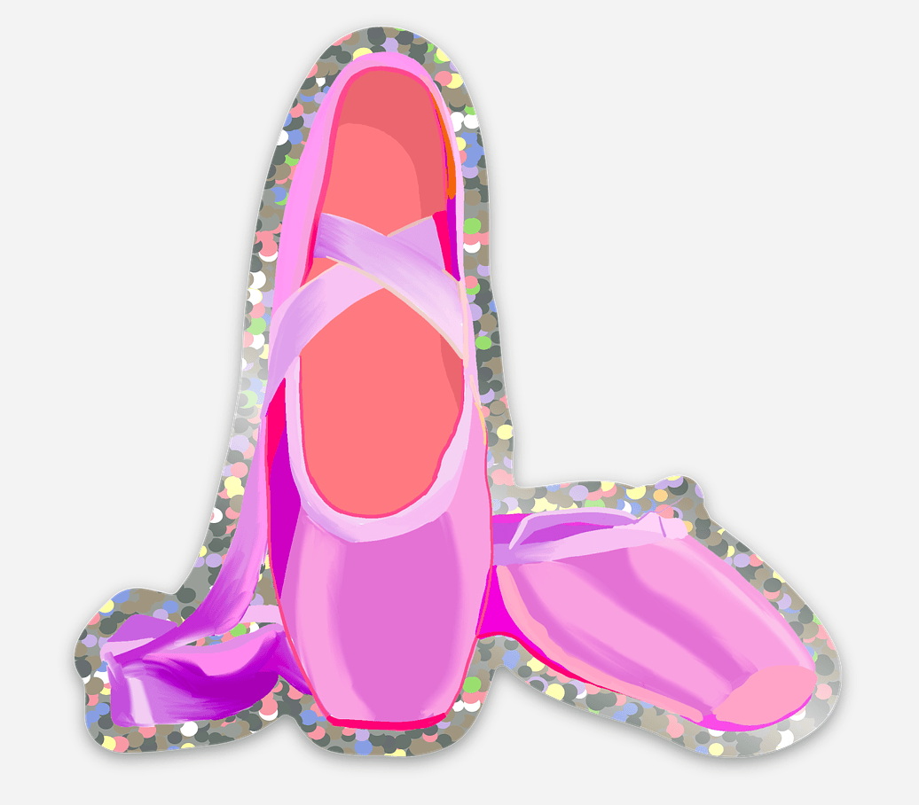 Bailey Made Art Co Glitter Ballet Shoes Vinyl Sticker Sticker