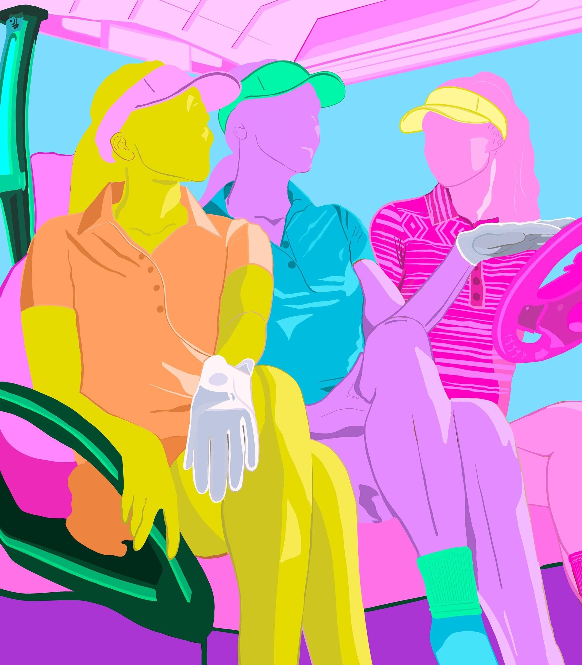 Bailey Made Art Co Golf Girlies Trio Art