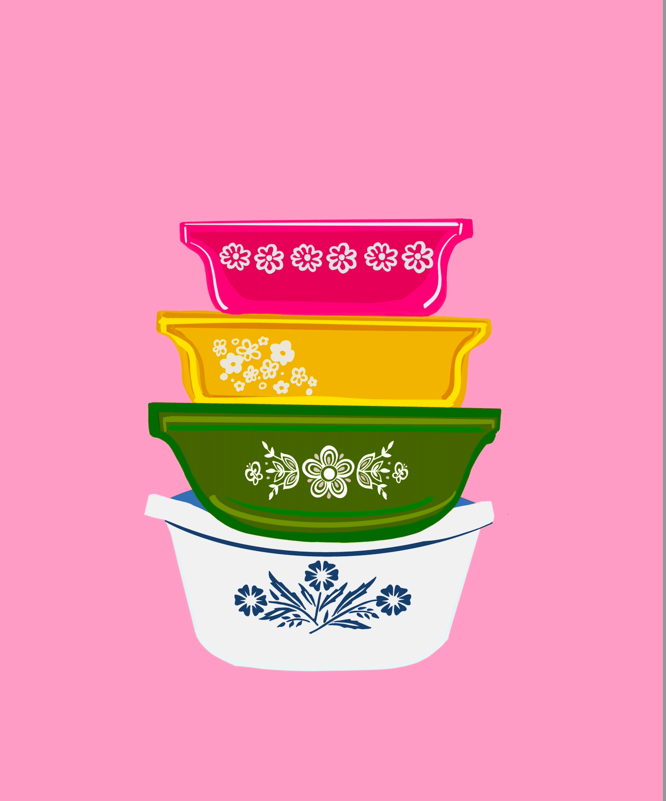Bailey Made Art Co Grandmas Pyrex Art Print Art