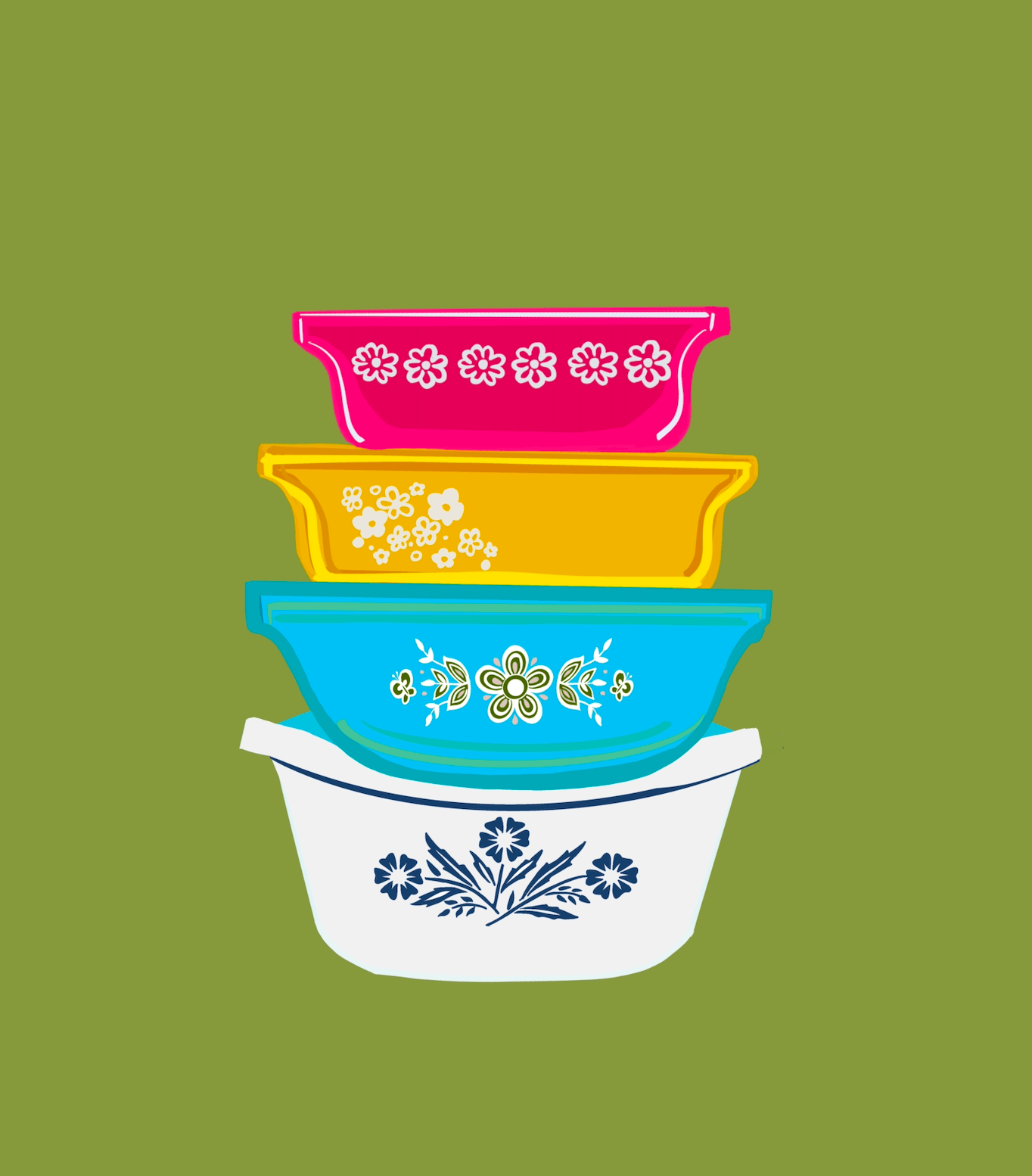 Bailey Made Art Co Grandmas Pyrex Art Print Art