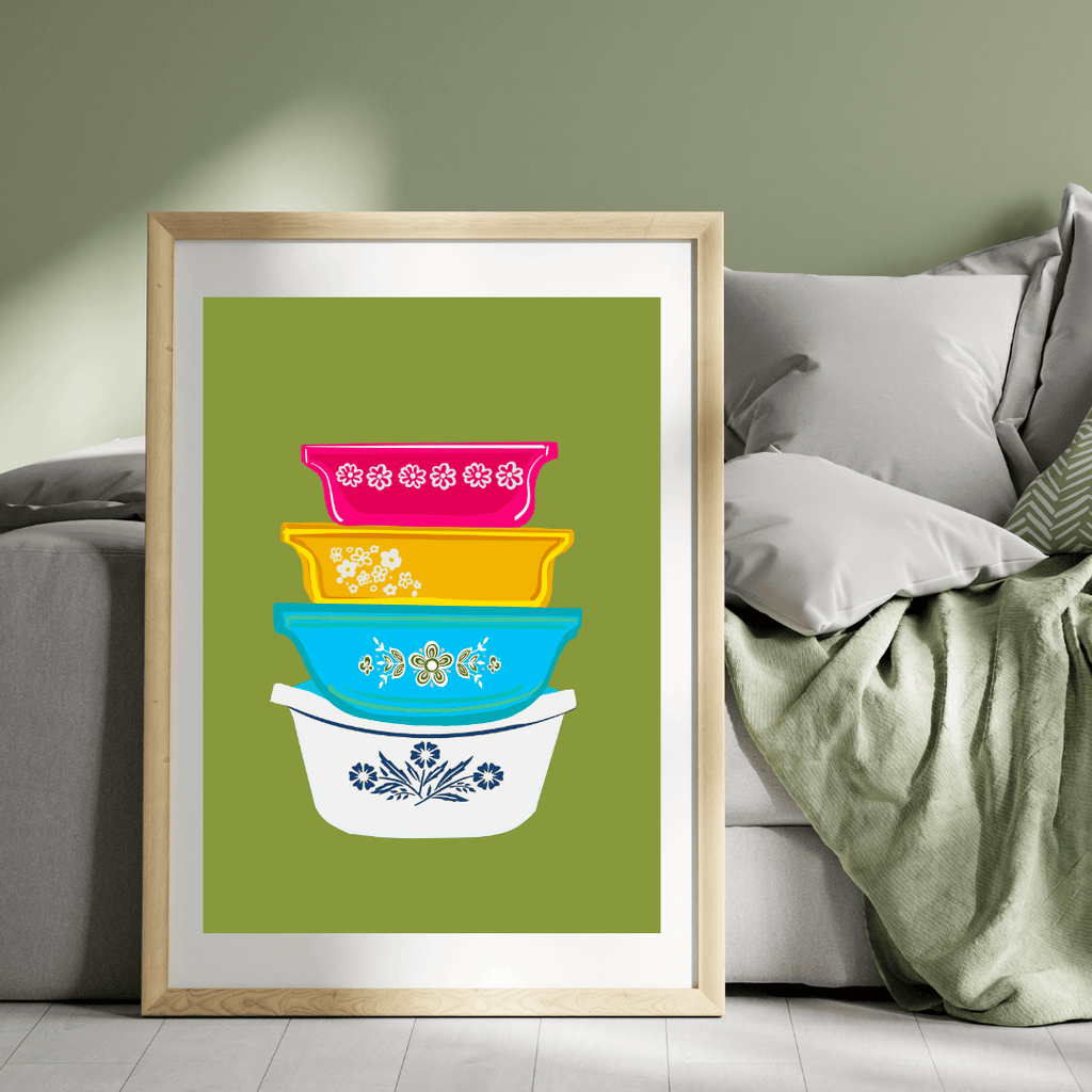 Bailey Made Art Co Grandmas Pyrex Art Print Art