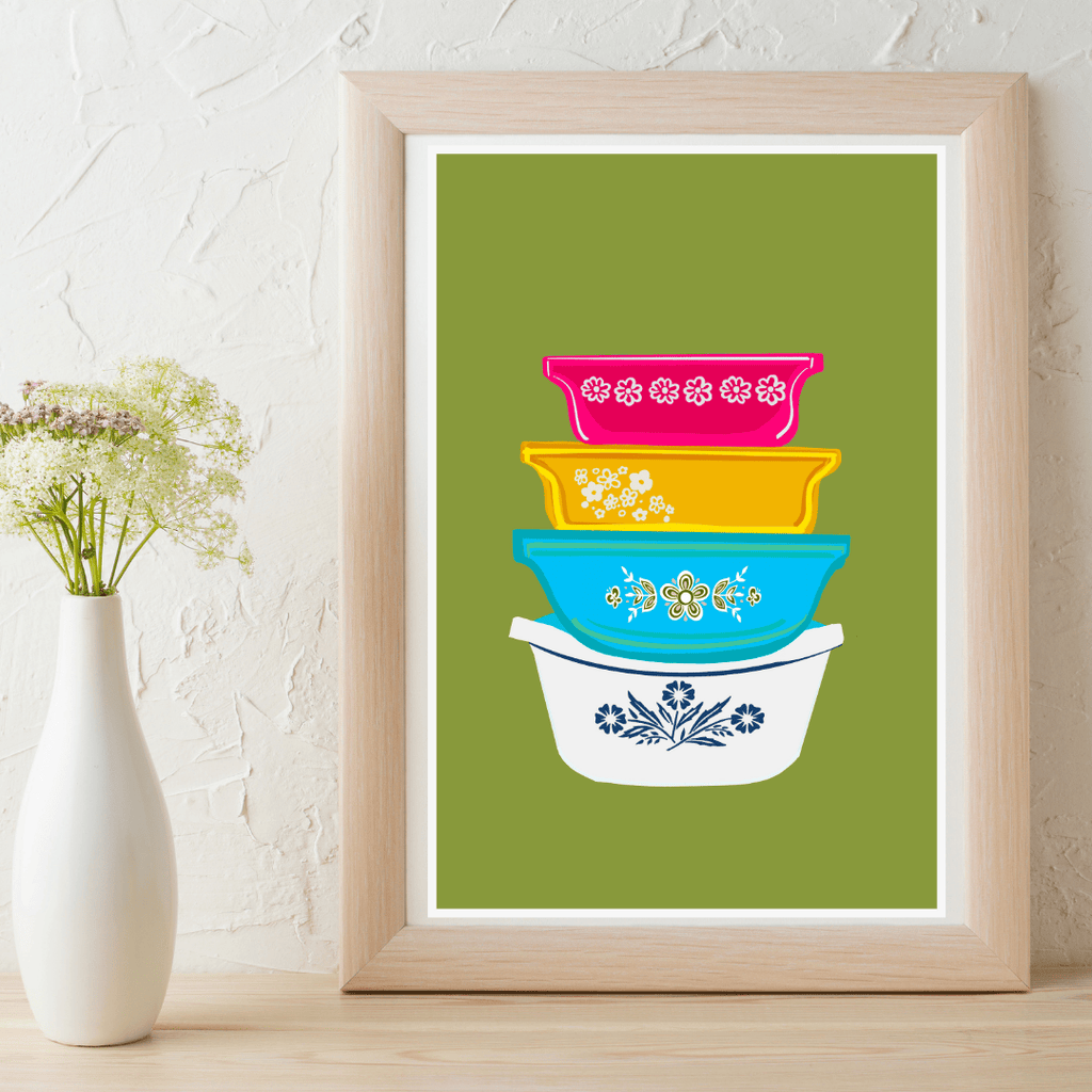 Bailey Made Art Co Grandmas Pyrex Art Print Art