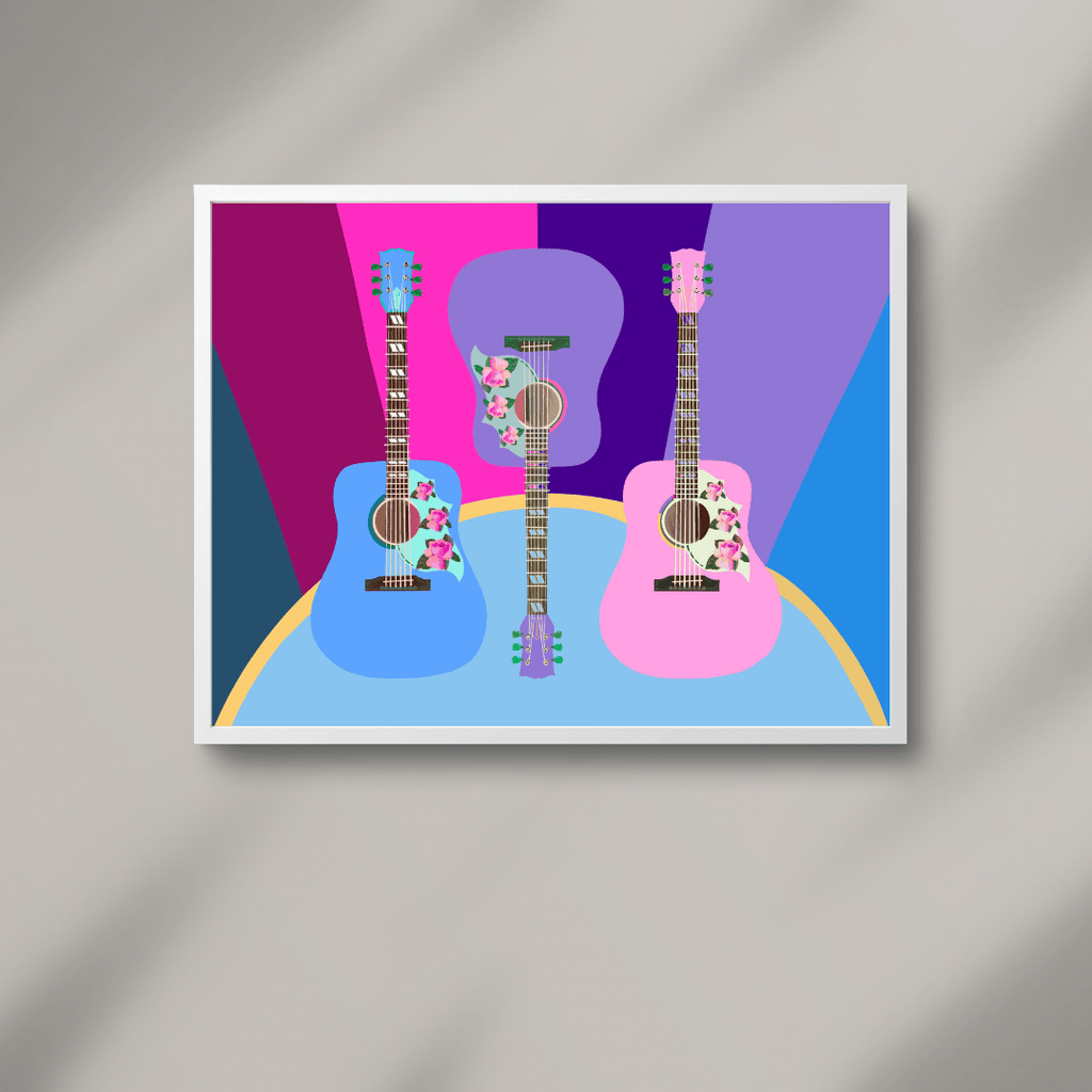 Bailey Made Art Co Guitar Trio Art Print- Music City, Nashville Art