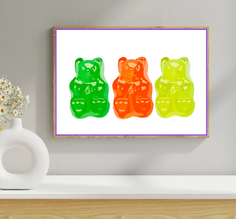 Bailey Made Art Co Gummy Bear Party Art Print Art