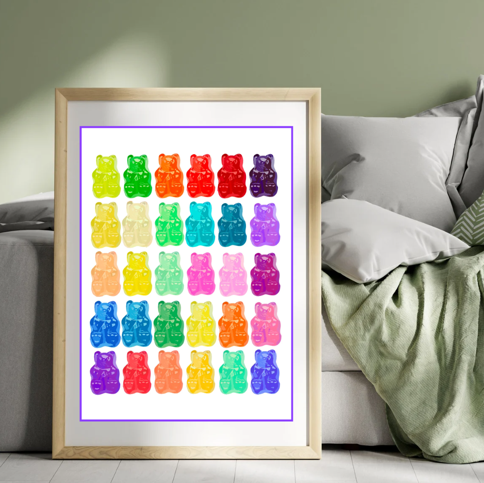 Bailey Made Art Co Gummy Bear Party Art Print Art