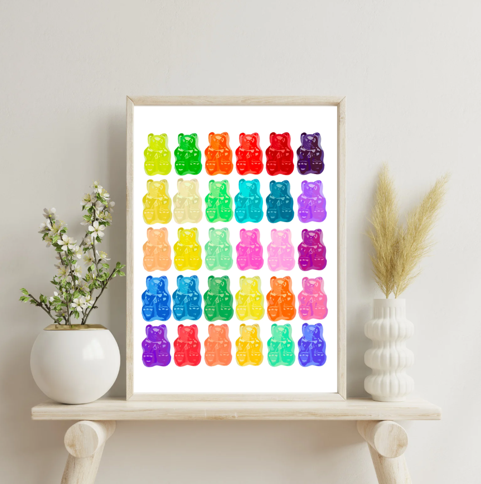 Bailey Made Art Co Gummy Bear Party Art Print Art