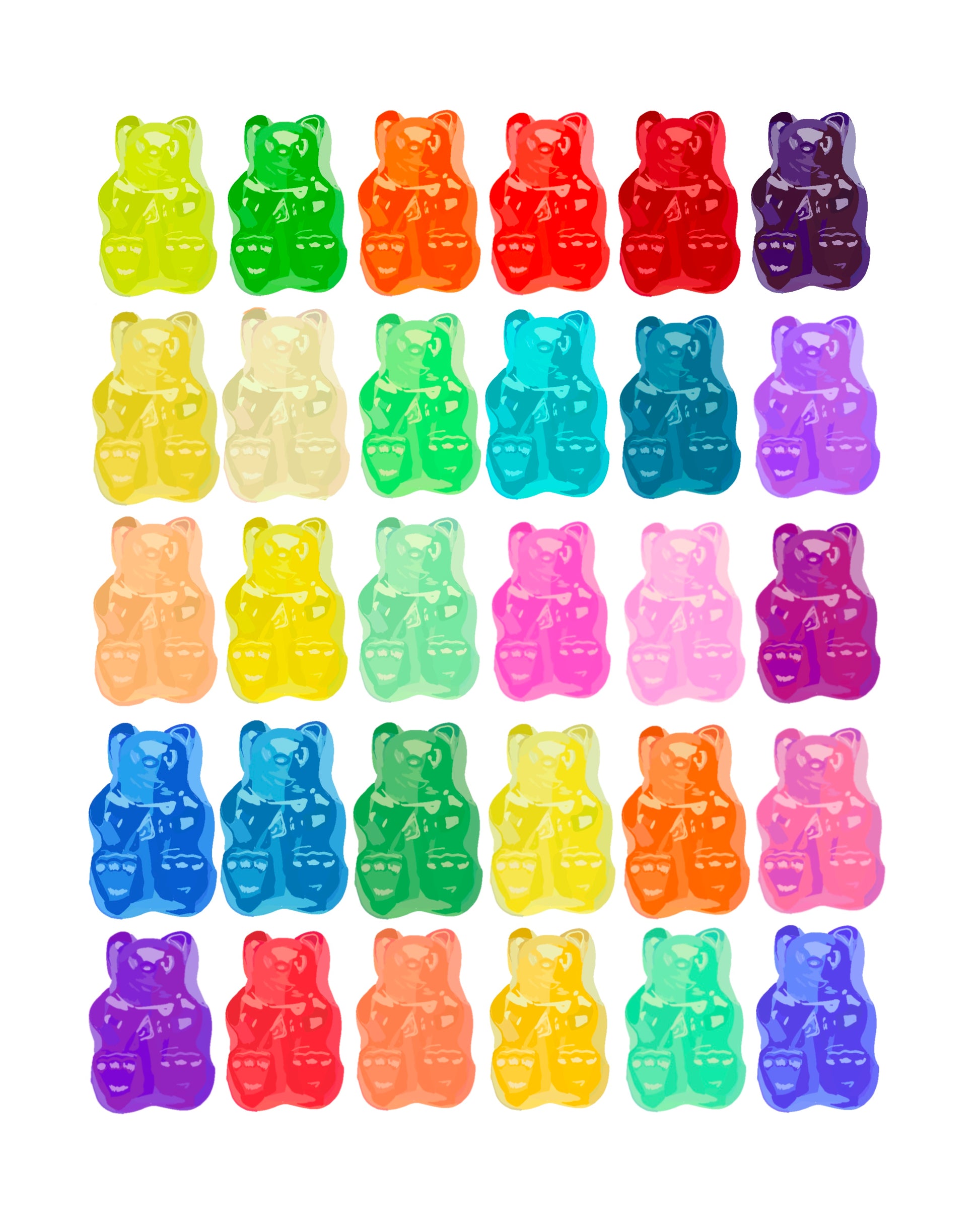 Bailey Made Art Co Gummy Bear Party Art Print Art