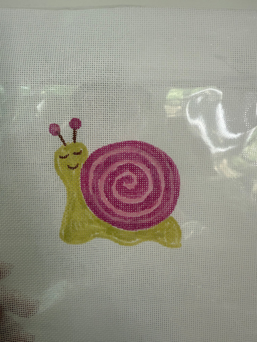 Bailey Made Art Co Happy Snail- Needlepoint Canvas needlepoint