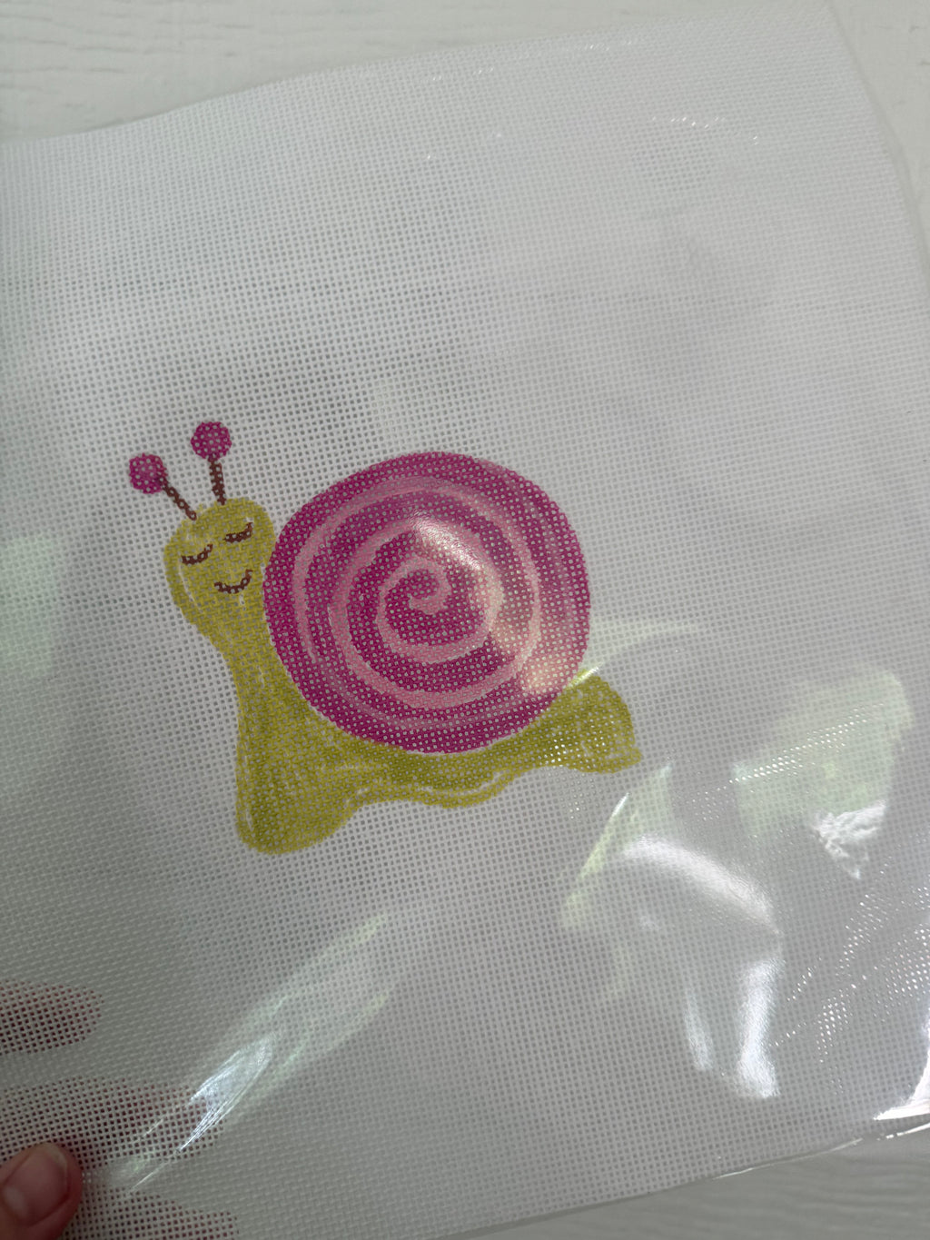 Bailey Made Art Co Happy Snail- Needlepoint Canvas needlepoint