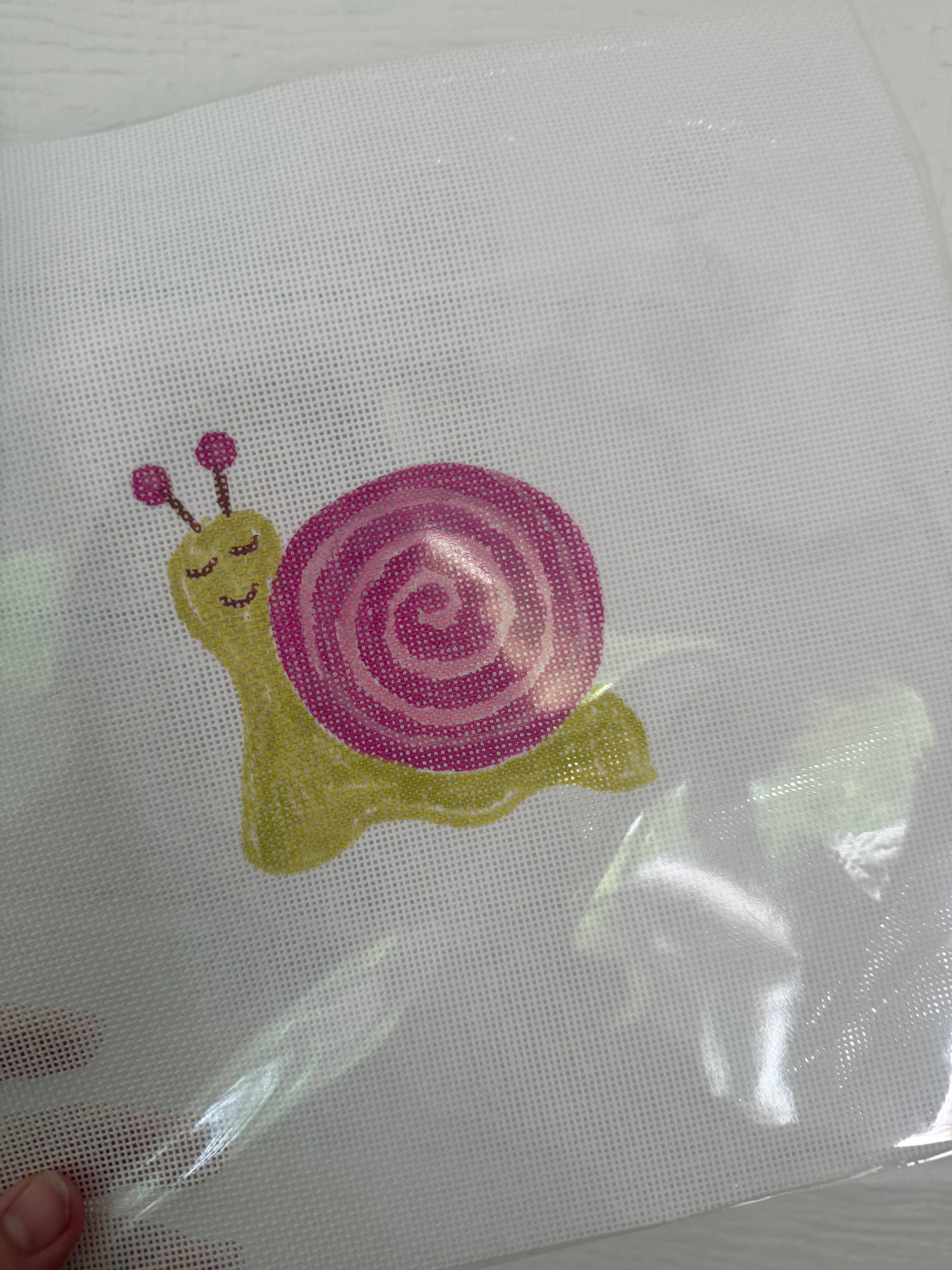Bailey Made Art Co Happy Snail- Needlepoint Canvas needlepoint