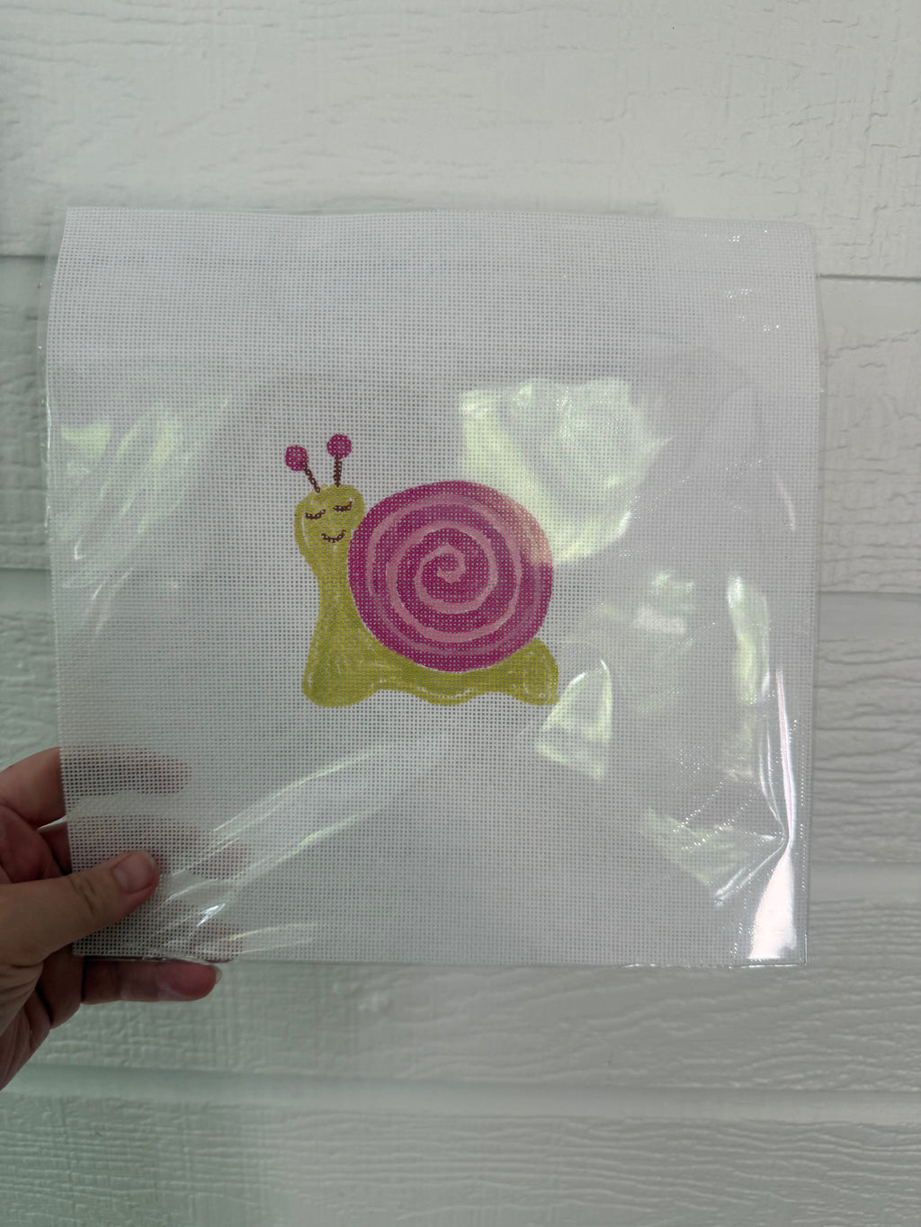 Bailey Made Art Co Happy Snail- Needlepoint Canvas needlepoint