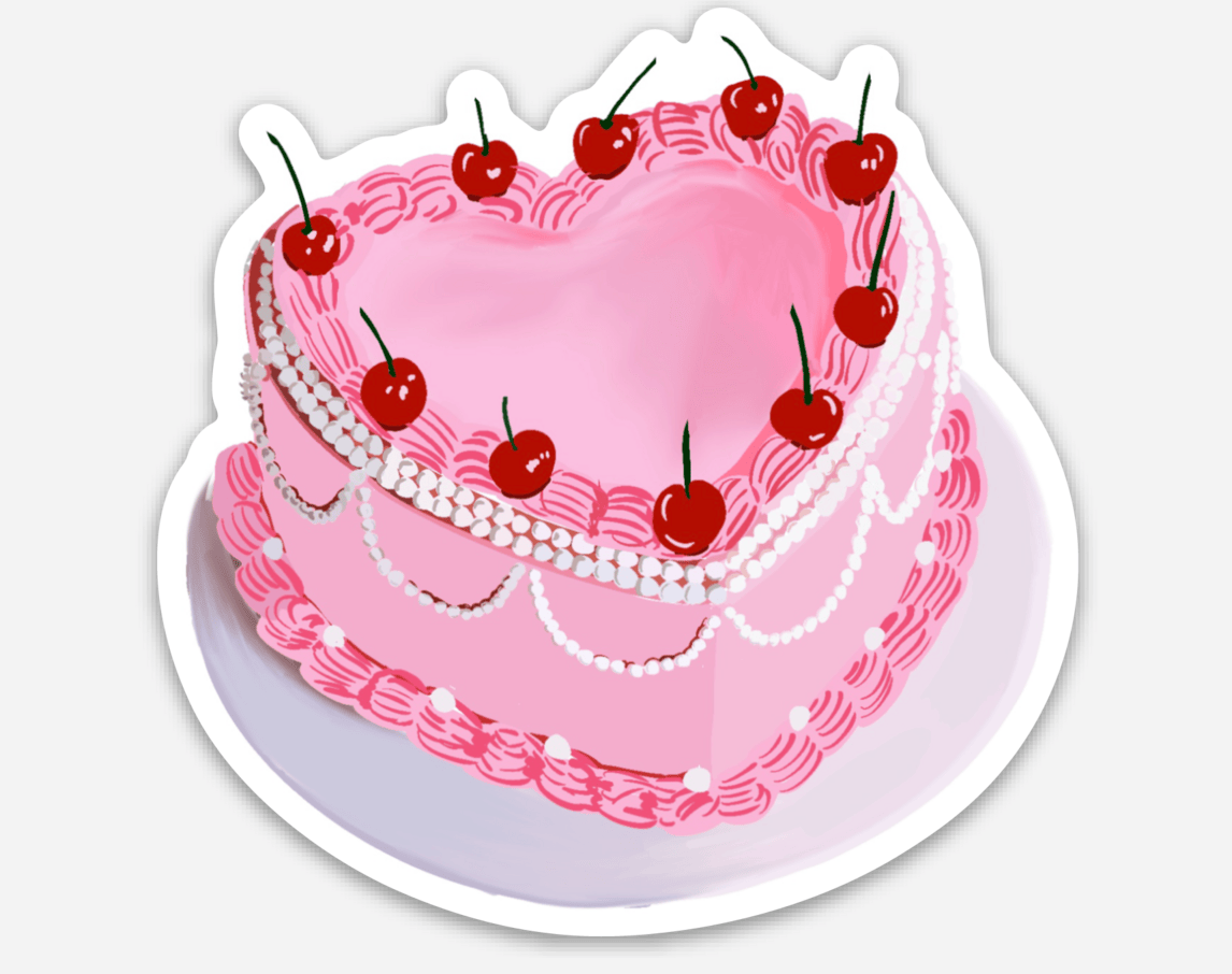 Bailey Made Art Co Heart Cake Sticker Sticker