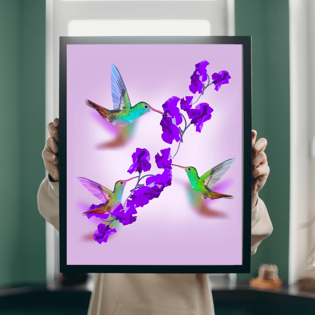 Bailey Made Art Co Hummingbird Charm Art Print Art