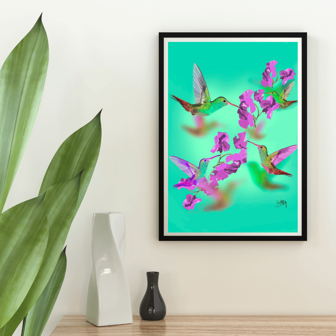 Bailey Made Art Co Hummingbird Charm Art Print Art